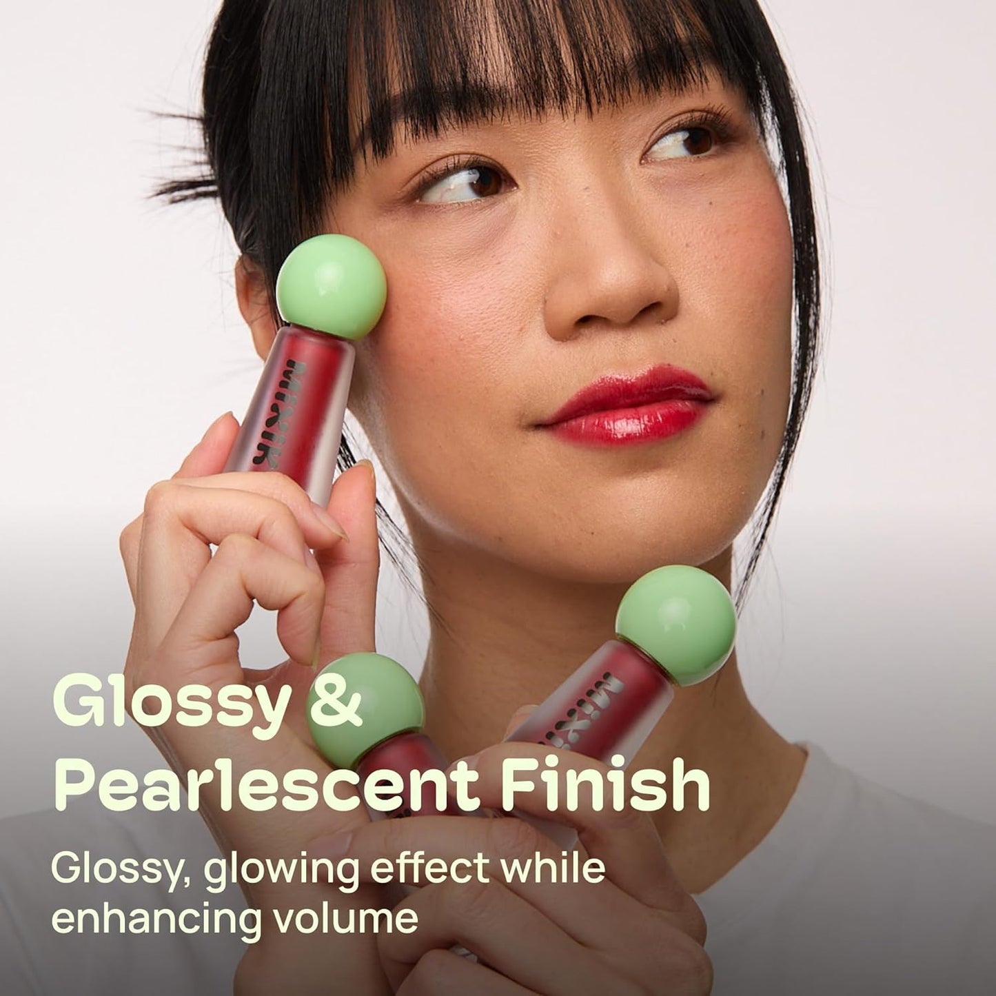 MIXIK Plumping Lip Ampoule, Hydrating Lip Gloss Plumping Ampoule made with Shea Butter & Argan Kernel Oil leaving Lips Plump, Smooth and Glossy, promotes Vibrant High-Gloss Plump Lips (Red Plump)