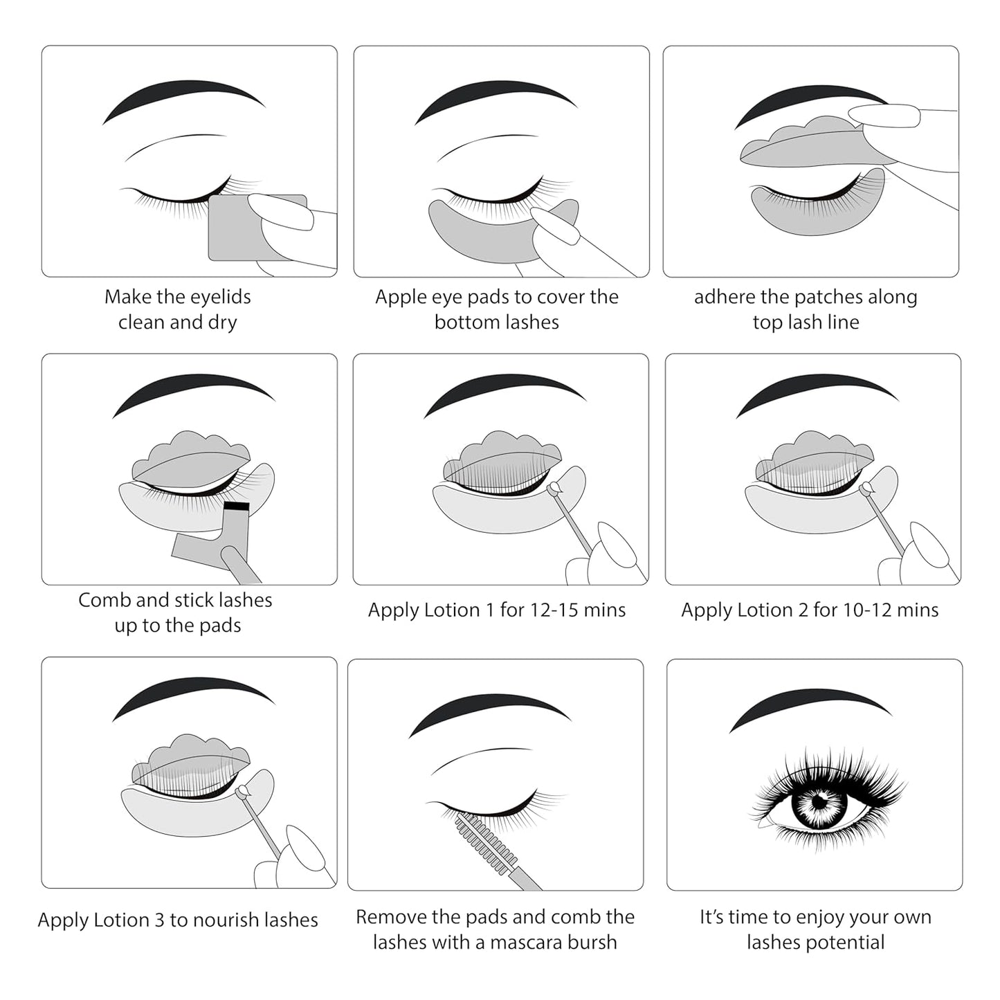 Luxe Lash Lift and Tint Kit – Professional Eyelash Lift and Tint Kit for At-Home Use – Keratin Lash Lamination, Lash Curling & Dye Kit – DIY Lash Perm and Tint Set – 3 Applications – Made in USA