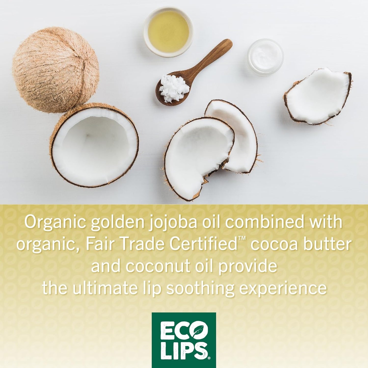 Eco Lips Lip Food - Nutrient Dense & Organic Lip Balm (Protect) - Lavender & Vanilla 3-pack