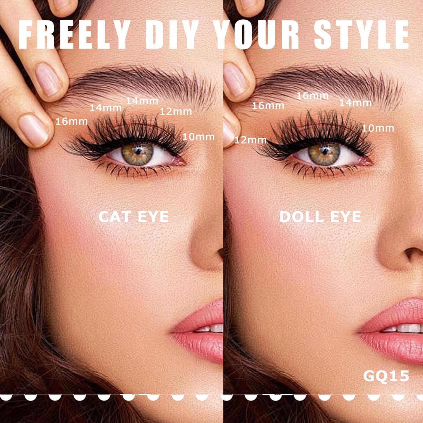 GAQQI Lash Clusters, Eyelash Clusters 120PCS C Curl Individual Lashes, Wispy Cluster Eyelash Extension 12mm Only, Natural Looking Cluster Lashes （GQ15, C Curl, 12mm)