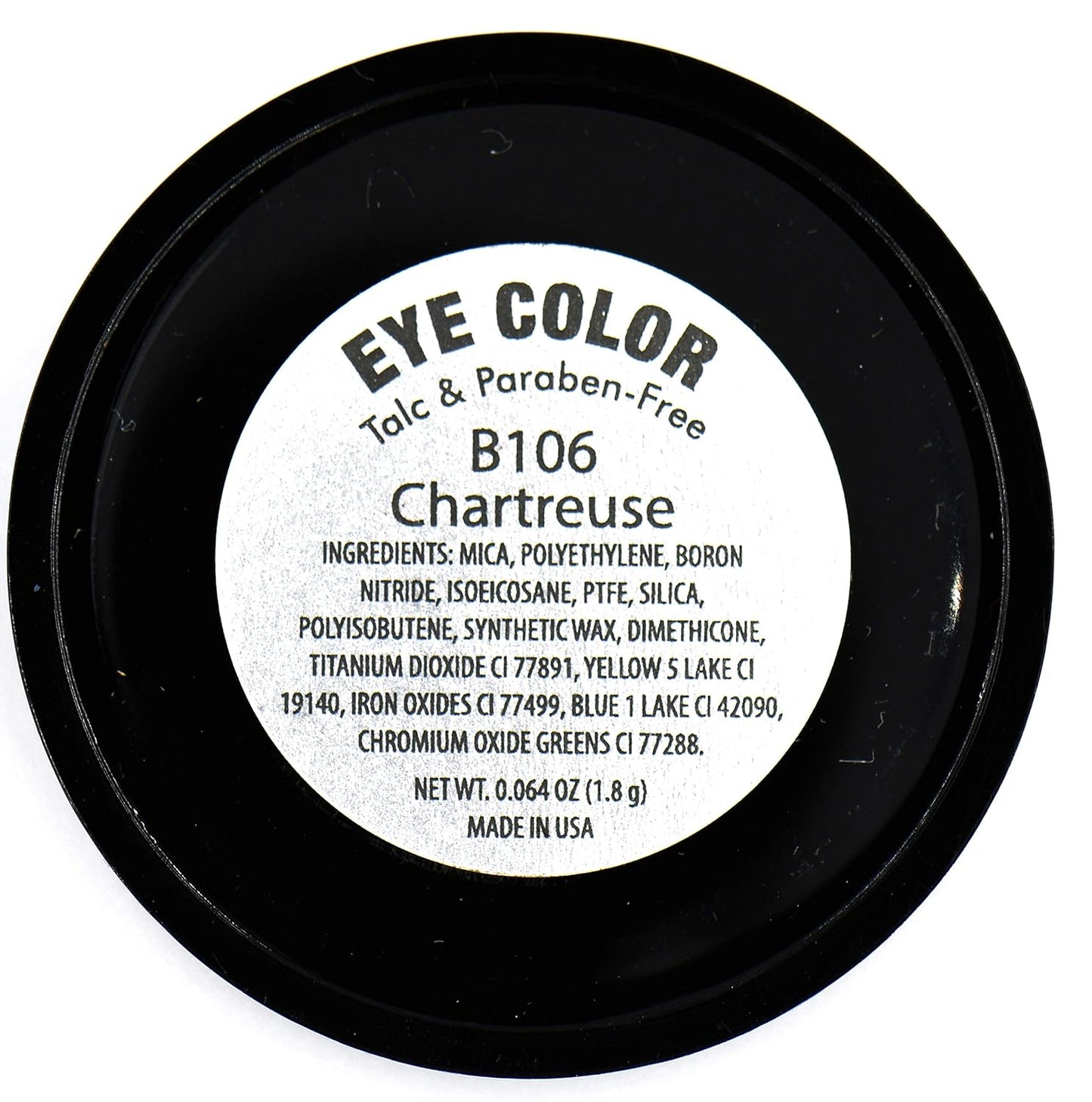 Chartreuse Bright Neon Yellow Green Shimmer Pressed Powder Single Vegan Eyeshadow; Talc, Paraben & Cruelty Free