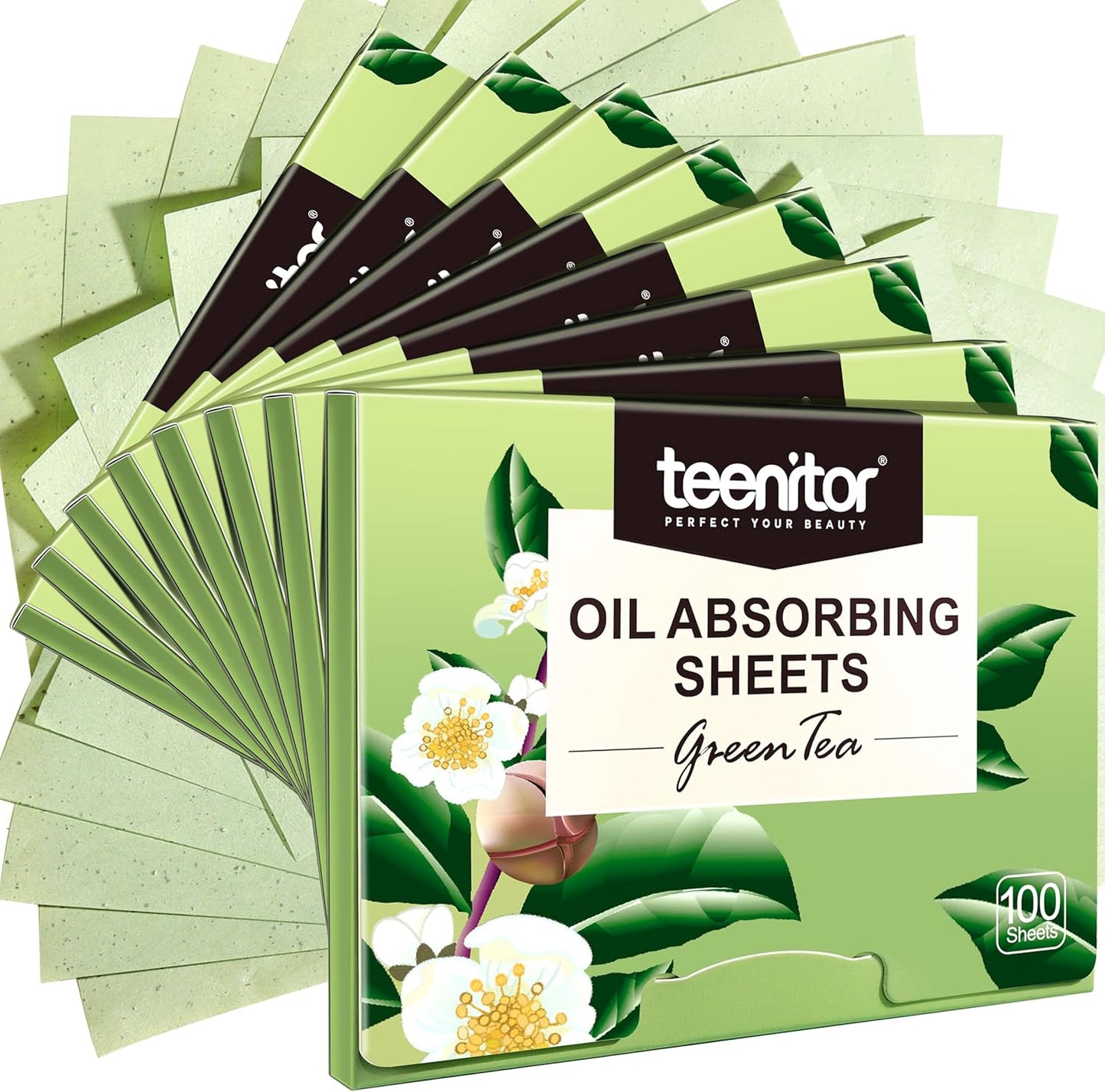 Teenitor Oil Blotting Sheets for Face, 800 Sheets Oil Absorbing Sheets for Face, Natural Green Tea Blotting Paper for Oily Skin, Face Oil Sheets for Your Face Oil Wipes for Face, Oil Control Film
