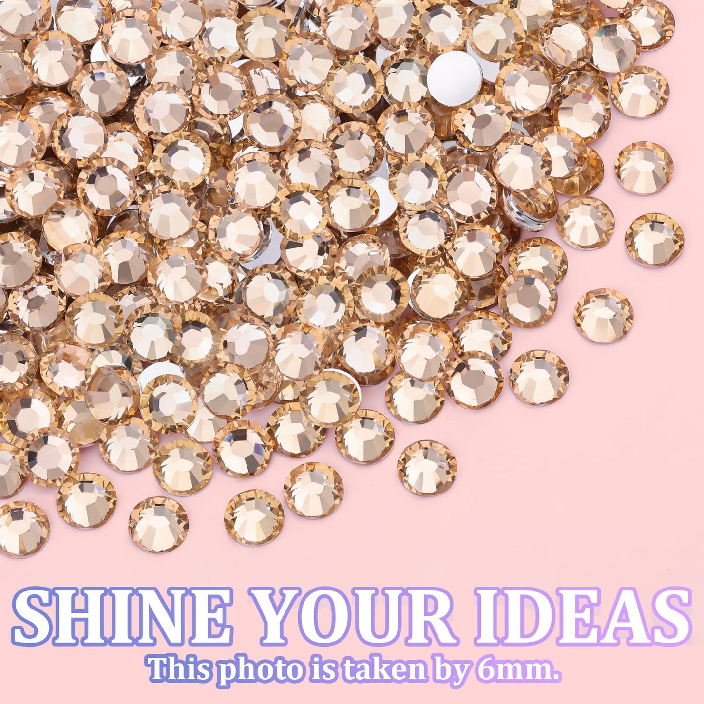 25000Pcs Resin Rhinestones with Tweezers for Crafting, Champagne 2-6mm Mixed Sizes Non Hotfix Flatback Gems, Bedazzling Crystal for DIY Craft Clothing Mugs Tumblers Shoes Fabric Decor Nail Art