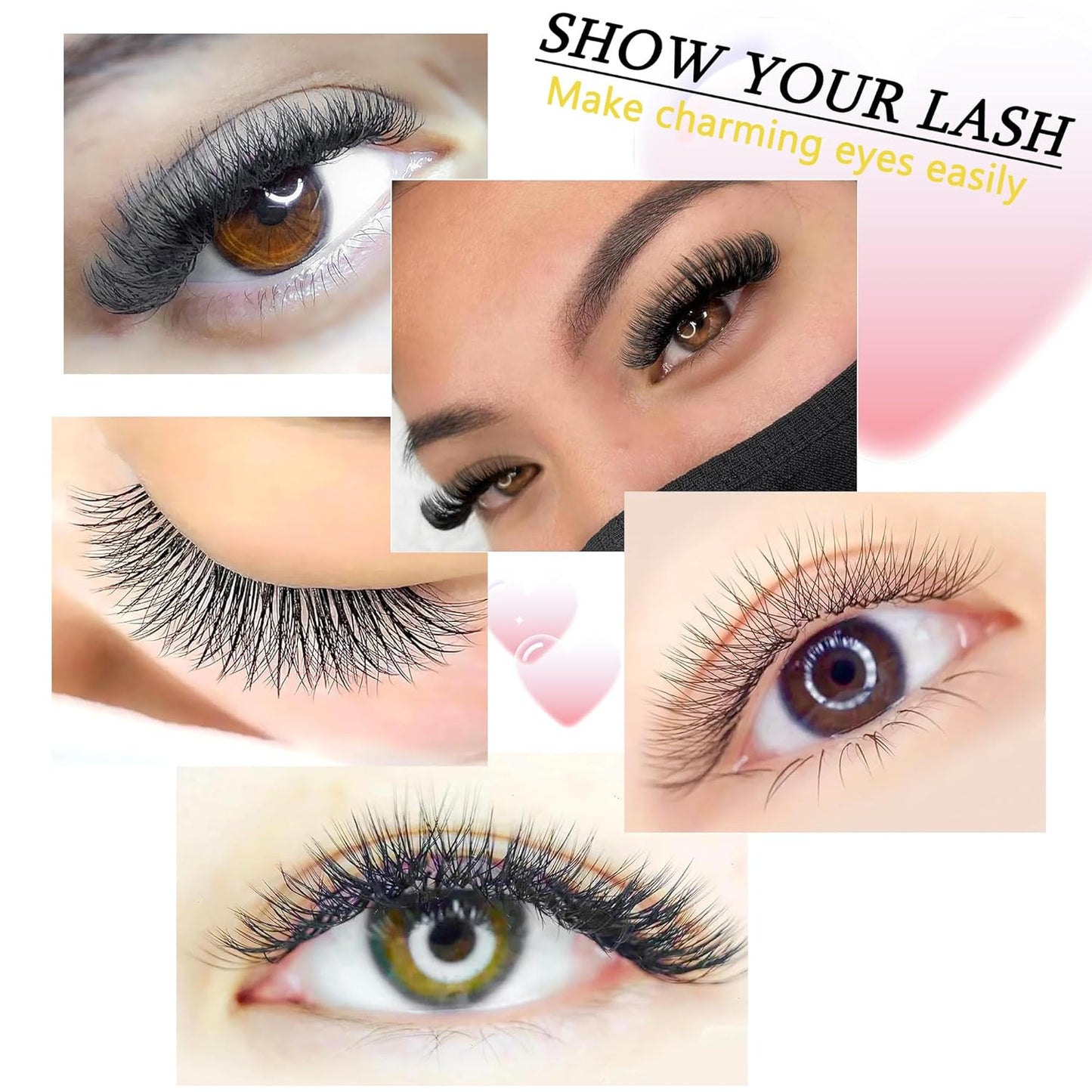 YY Lash Extensions Supplies Y Eyelash Extensions 0.07mm Thickness C Curl 13mm Premade Fans 4D Russian Volume Matte Black 12 Rows Crisscross Eye Lashes(YY-0.07-C,13mm)