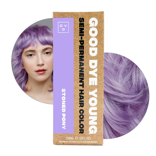 Good Dye Young Semi-Permanent Hair Color, Vegan and Cruelty-Free Purple Hair Dye, Last up to 24 Washes, Non-Damaging Conditioning Hair Color (5FL OZ, Stoned Pony)