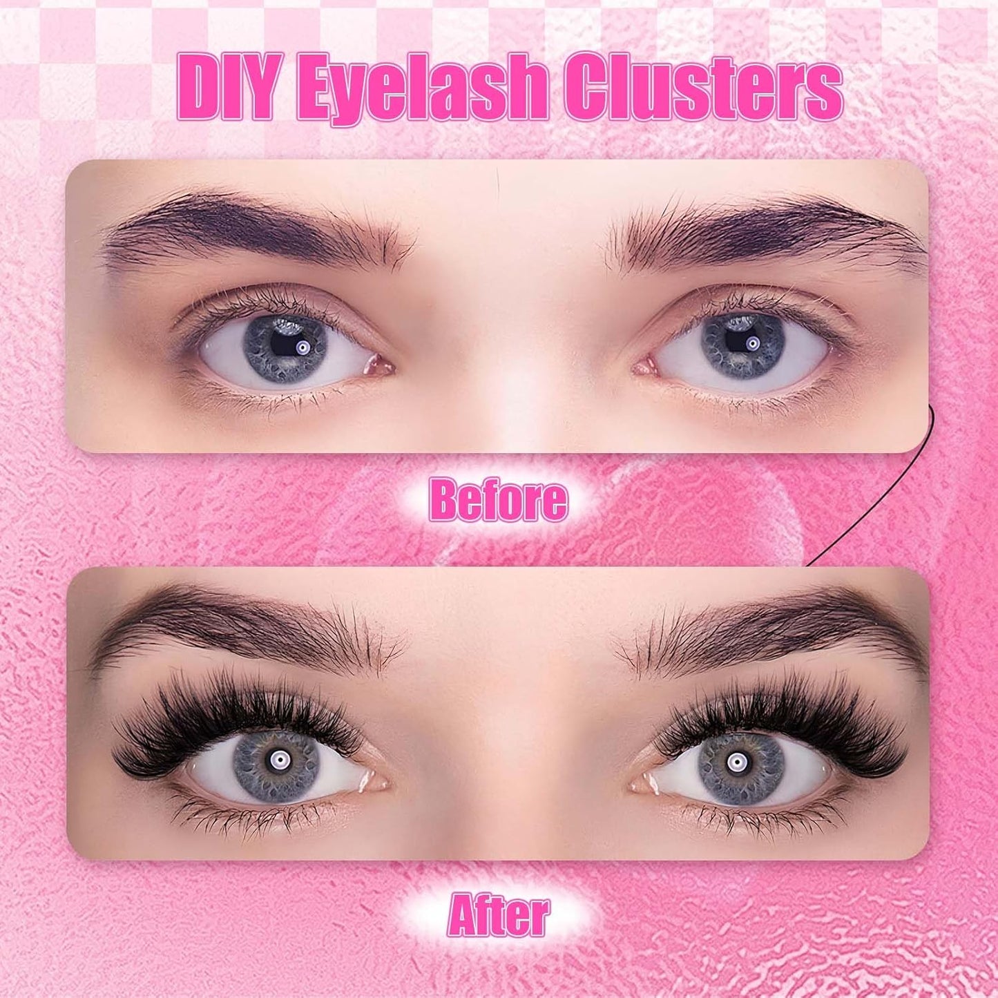 Cluster Lashes 8-16mm Lash Clusters 100 D Lash Extension Clusters Individual Lashes Soft DIY Eyelash Extensions Mixed Tray Eyelash Clusters Natural Look (100D-0.07D, 8-16mm)