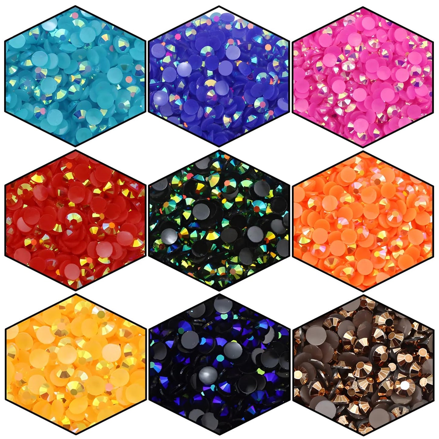 1440 Pcs SS20 5mm Flatback Rhinestones for Nails Art Crafts Glitter Round Shine Gems AB Crystals DIY Clothes Shoes （Red AB）