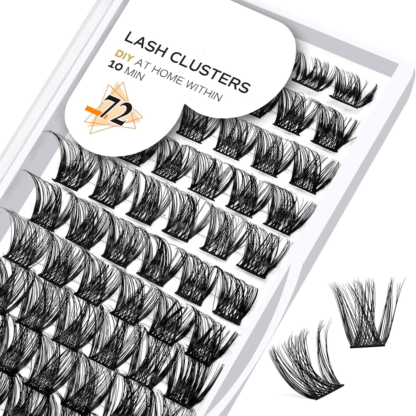 Lash Clusters B05 D Curl 12 mm DIY Eyelash Extensions 72 Clusters Lashes B&Qaugen Fluffy Individual Lashes Eyelash Clusters Extensions Individual Lashes Cluster DIY at Home (B05,12 mm)
