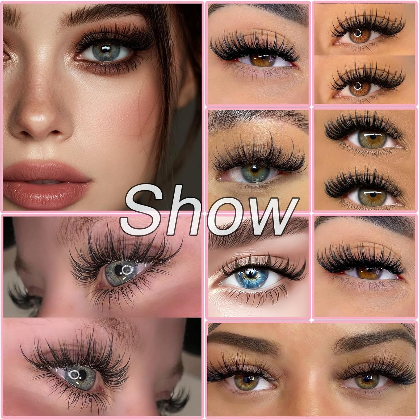 640 Pcs D Lash Clusters, Eyelash Clusters Individual Lash Extension Curl Fluffy Wispy False Eyelashes Extensions (Lash Clusters, 40D+50D 9-16mm)