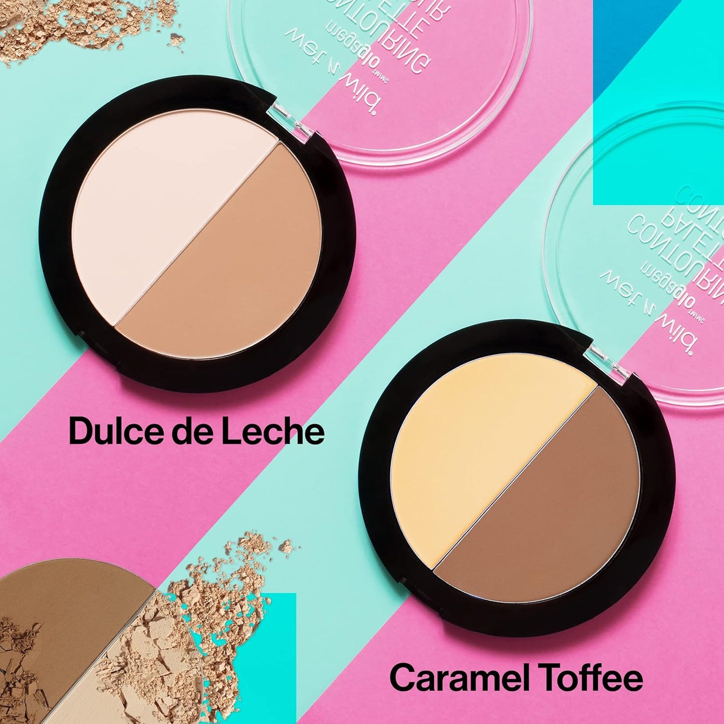 wet n wild MegaGlo Contour Palette, Dulce De Leche | Contouring Powder Face Kit | Flawlessly Sculpted Face (Pack of 2)