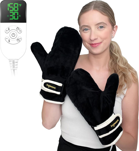 Electric Hand Heating Pad for Women Men, Pain Relief Heated Arthritis Gloves for Hands, Fingers, Heating Mittens with 30-90min Timer, 86-158℉ Adjustable Temperature Shut Off (Hands)