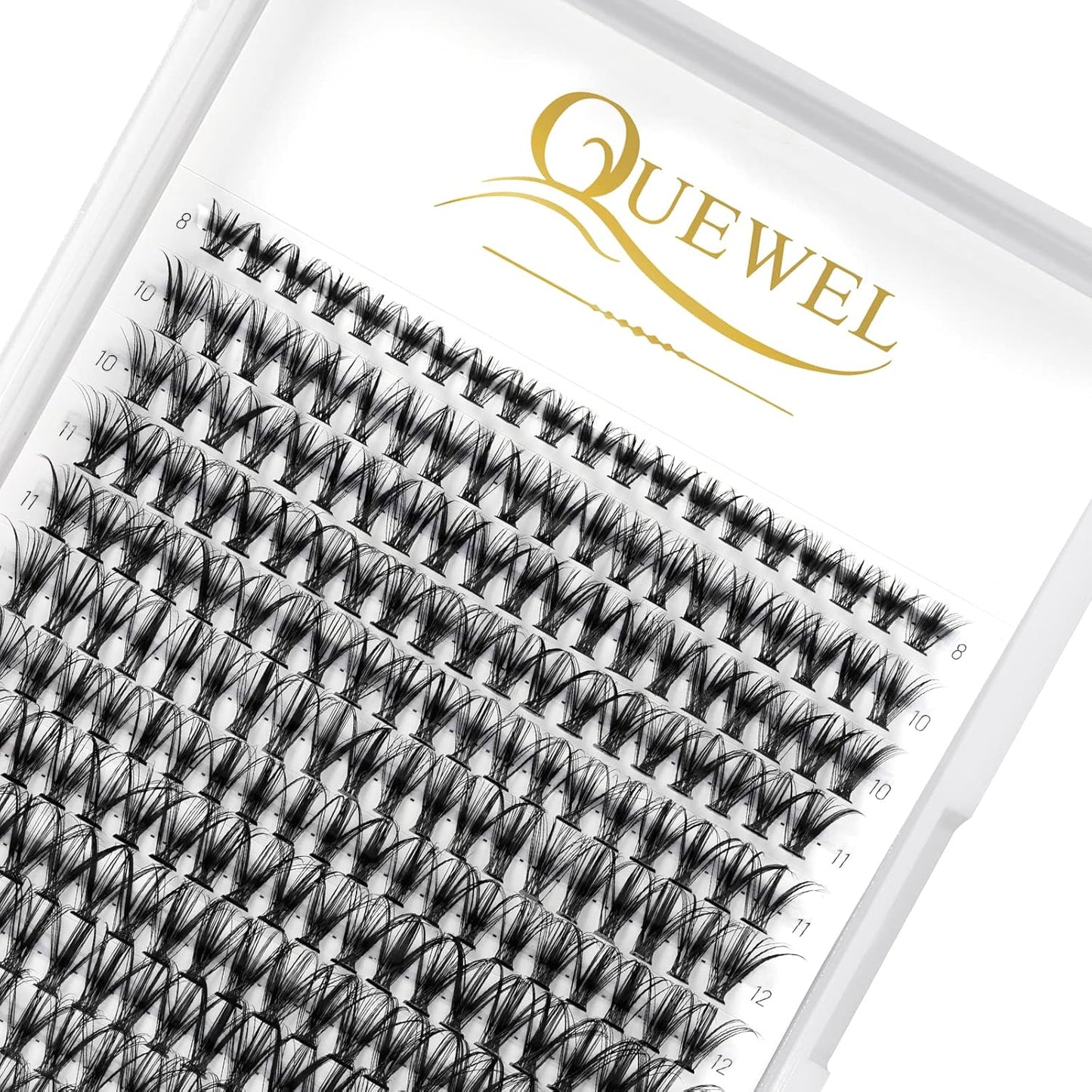 QUEWEL Lash Clusters 240Pcs Cluster Lashes 30D 0.07C Curl Mix8-14mm Individual Lashes Soft&Comfortable DIY Eyelash Extension at Home(30D 0.07C MIX8-14)