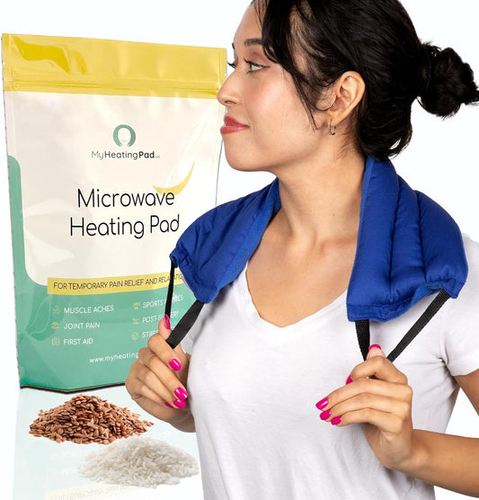 Microwavable Heating Pads for Lower Back, Neck, and Shoulder Pain Relief - Moist Microwave Heating Pad for Muscles and Joints - Microwave Hot Pack Heat Pad for Cramps (Multi Blue, 1)