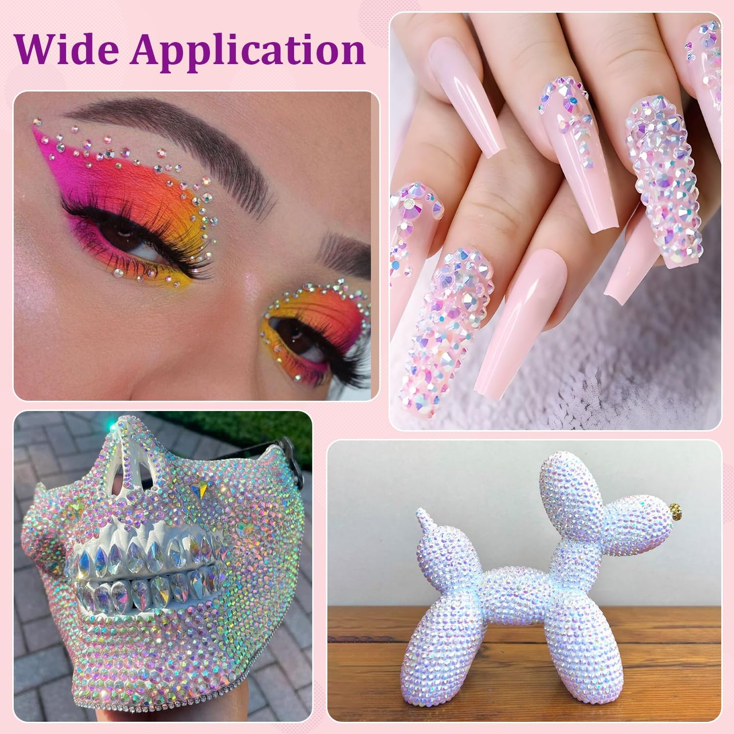 25000Pcs Resin Jelly Rhinestones for Crafting, Transparent AB 2-6mm Mixed Sizes Non Hotfix Flatback Gems, Bedazzling Crystal for DIY Crafts Clothing Tumblers Mugs Shoes Fabric Nail Art