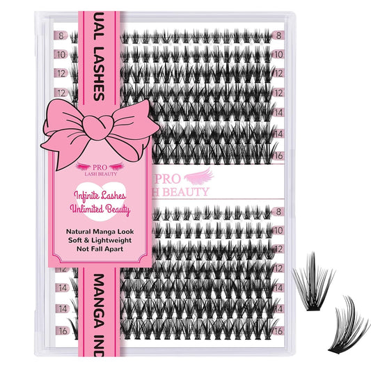 280 Pcs Individual Lashes 40D Mixed Lash Clusters Devil Style Lashes That Look Like Eyelash Extensions Wispy Lashes DIY Individual Lashes At Home (40D-C-8-16mix,Manga)