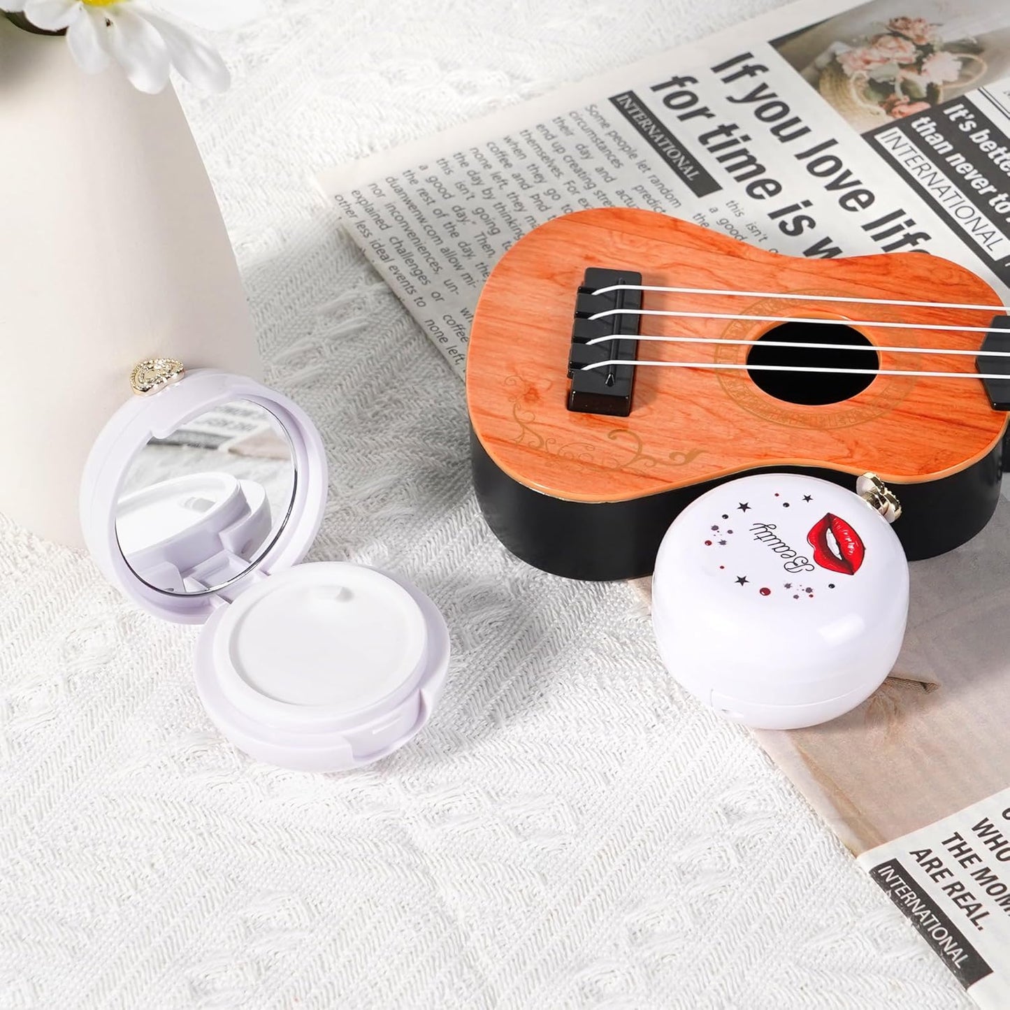 2 Pack Lip Balm Containers,Plastic Portable Empty Lip Balm Container with Mirror and Silicone Lip,Empty Lipstick Dispenser Box for Travel,Home