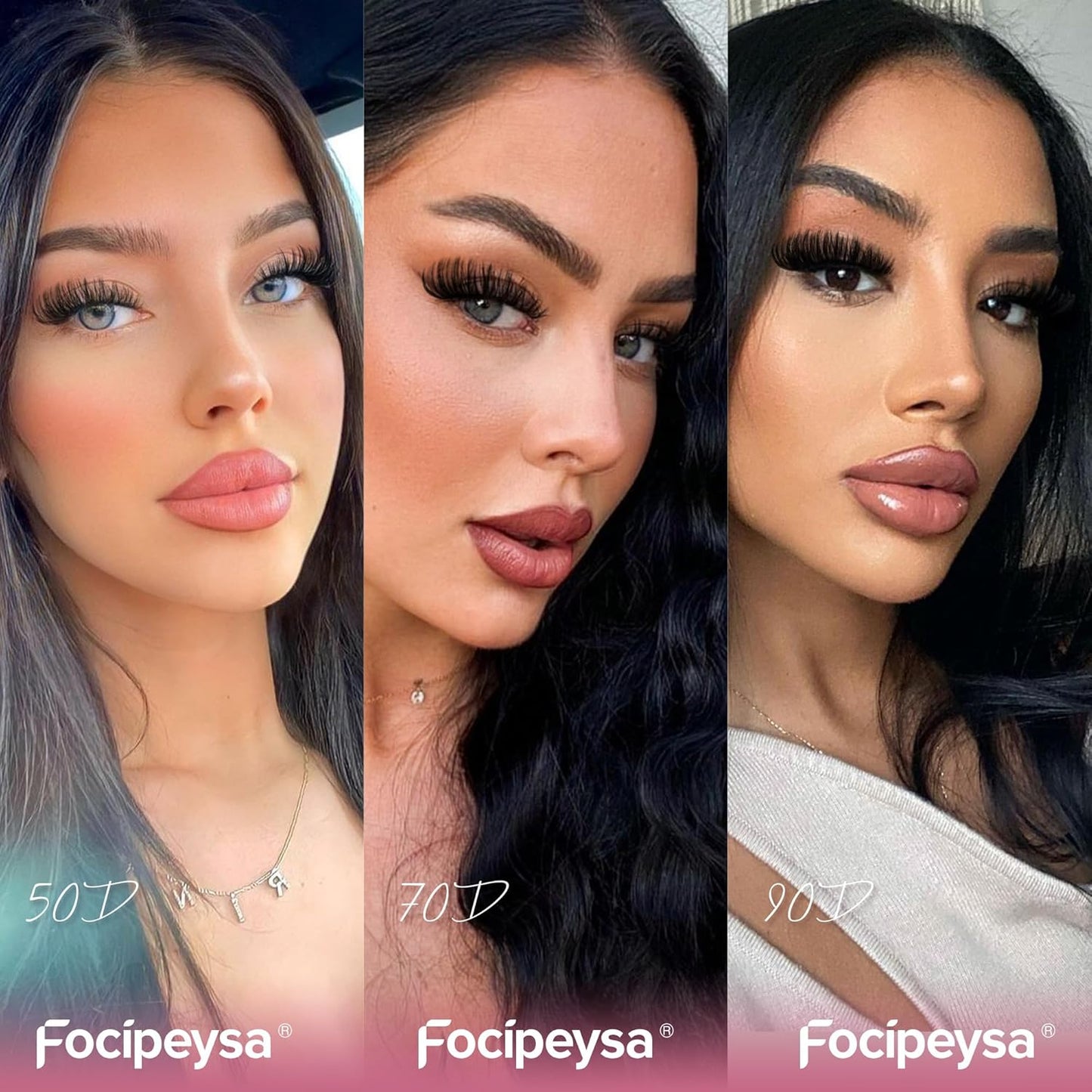 Focipeysa Eyelash Extension Kit 300pcs Lash Extensions 50D 70D 90D Eyelash Extension Full Volume Lash Clusters 10-16mm DIY Lash Extension with Waterproof Lash Bond and Seal for Makeup