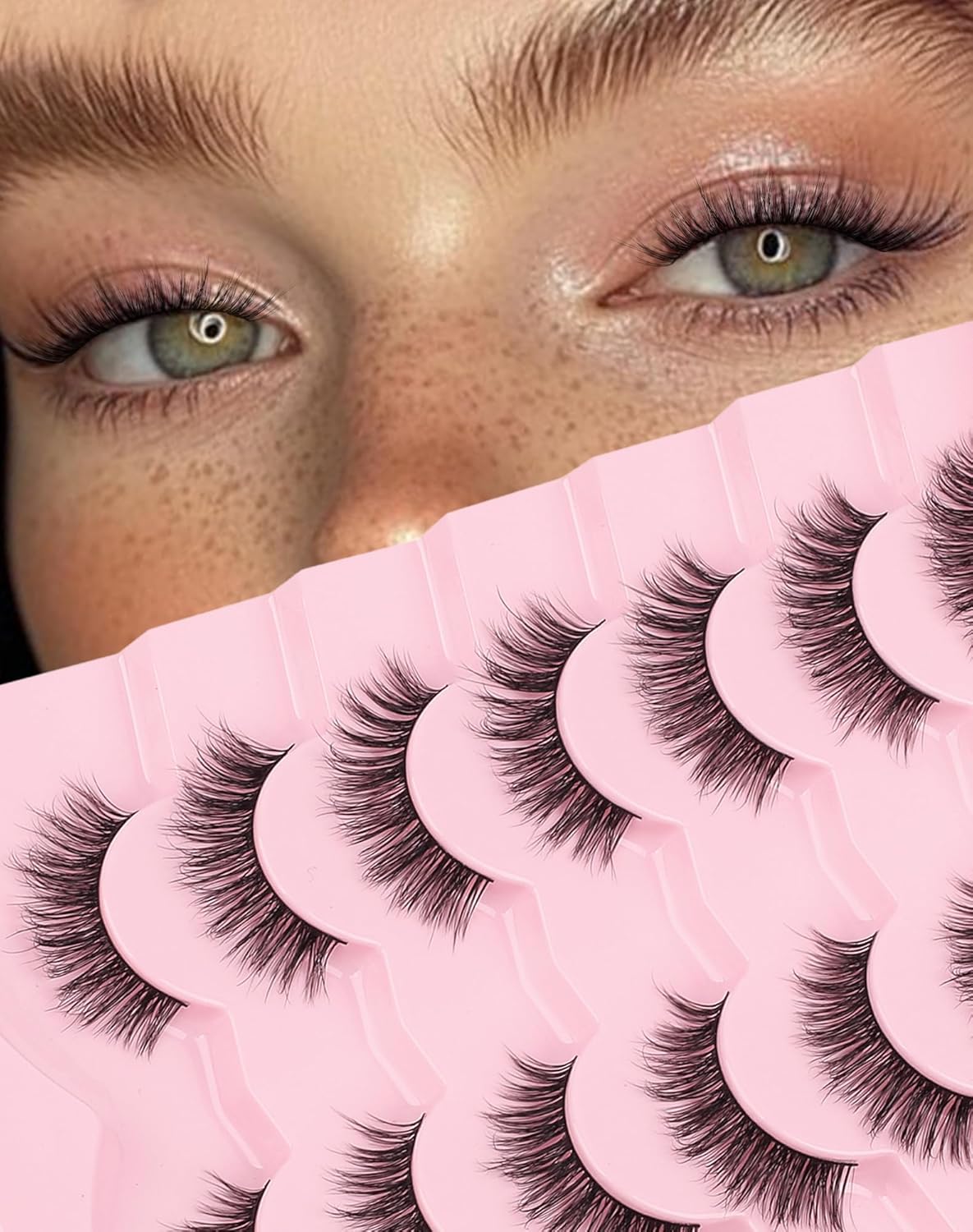 Natural Lashes Mink Natural Eyelashes False Eyelashes Natural Look False Lashes Wispy Eye Lashes Cat Eyelashes Fake Lashes KD01