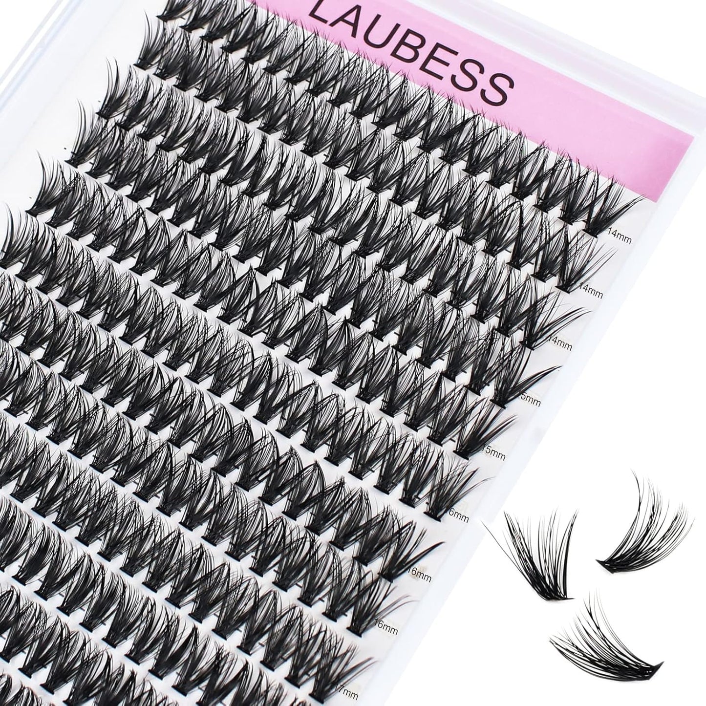 Eyelash Clusters LAUBESS Lash Clusters Individual Lashes Cluster Eyelash Extensions DIY at Home Waterproof Cluster Lashes (40D-0.05C-14-18)