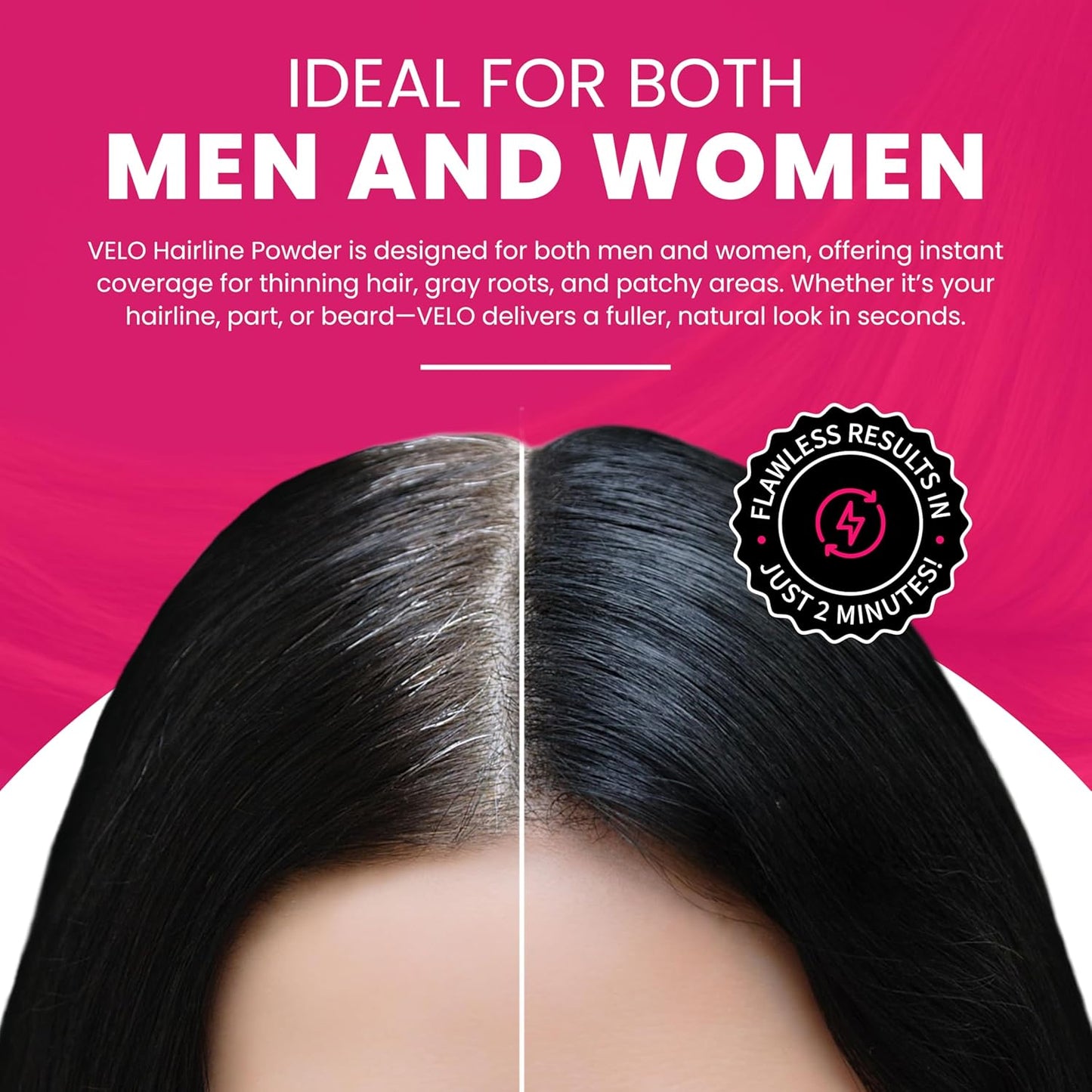 VELO Hairline Powder–LIGHT BROWN Hair Root Touch Up Powder for Women & Men–Instantly Covers Gray Hair, Thinning Hair & Bald Spots–Sweatproof Root Cover Up–Puff & Mirror Compact 13 Shades