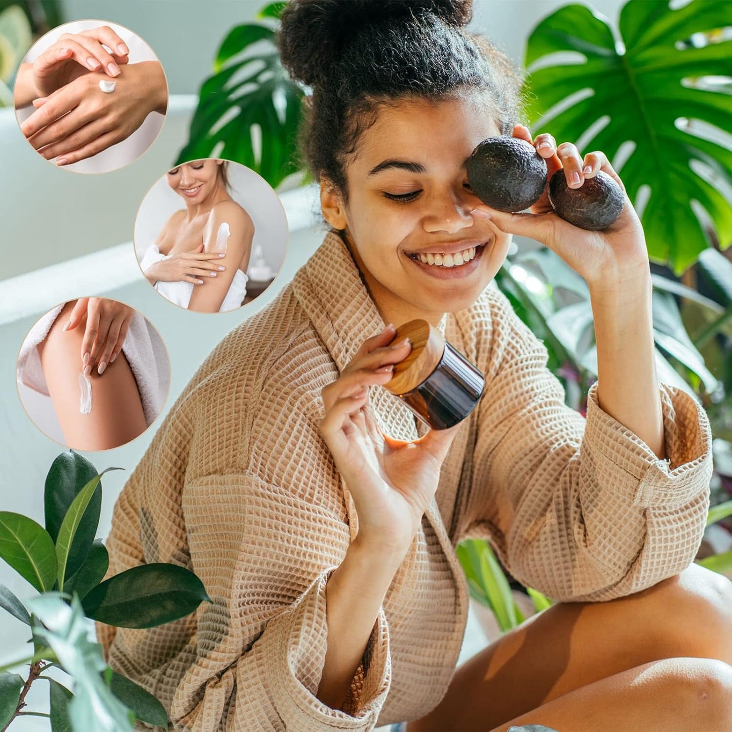 Lil Ray 2 Oz Glass Cream Jars with Gold Lid, Empty Amber Glass Containers, Refillable Cosmetic Vials for Lotion, Ointment (12 PCS)