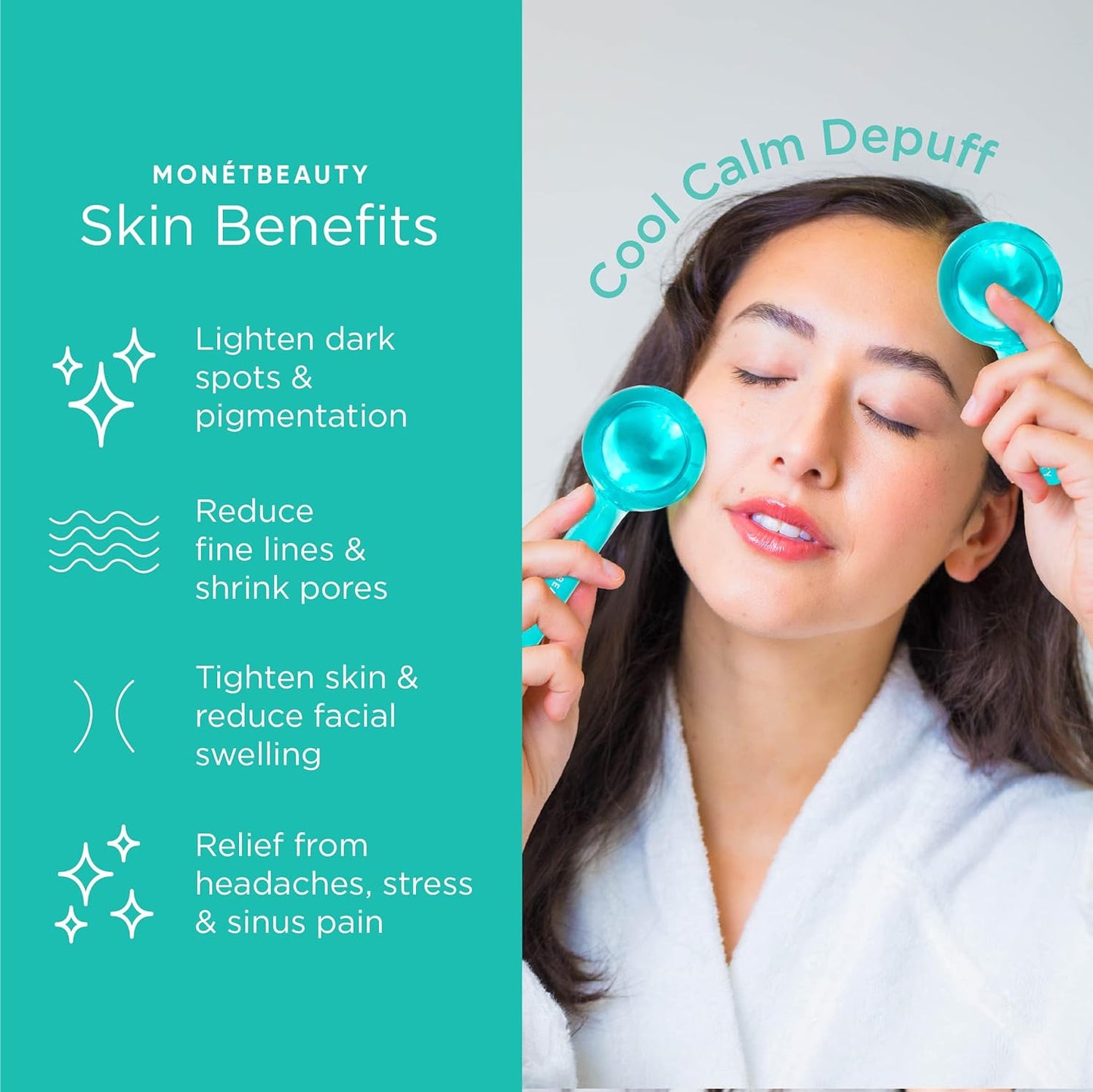 Ice Globes for Face, Freezer Safe and Highly Effective Facial Globes for Daily Beauty Routines, Face Roller to Reduce Puffiness, Enhance Circulation and Complexion (Blue, No Glitter)