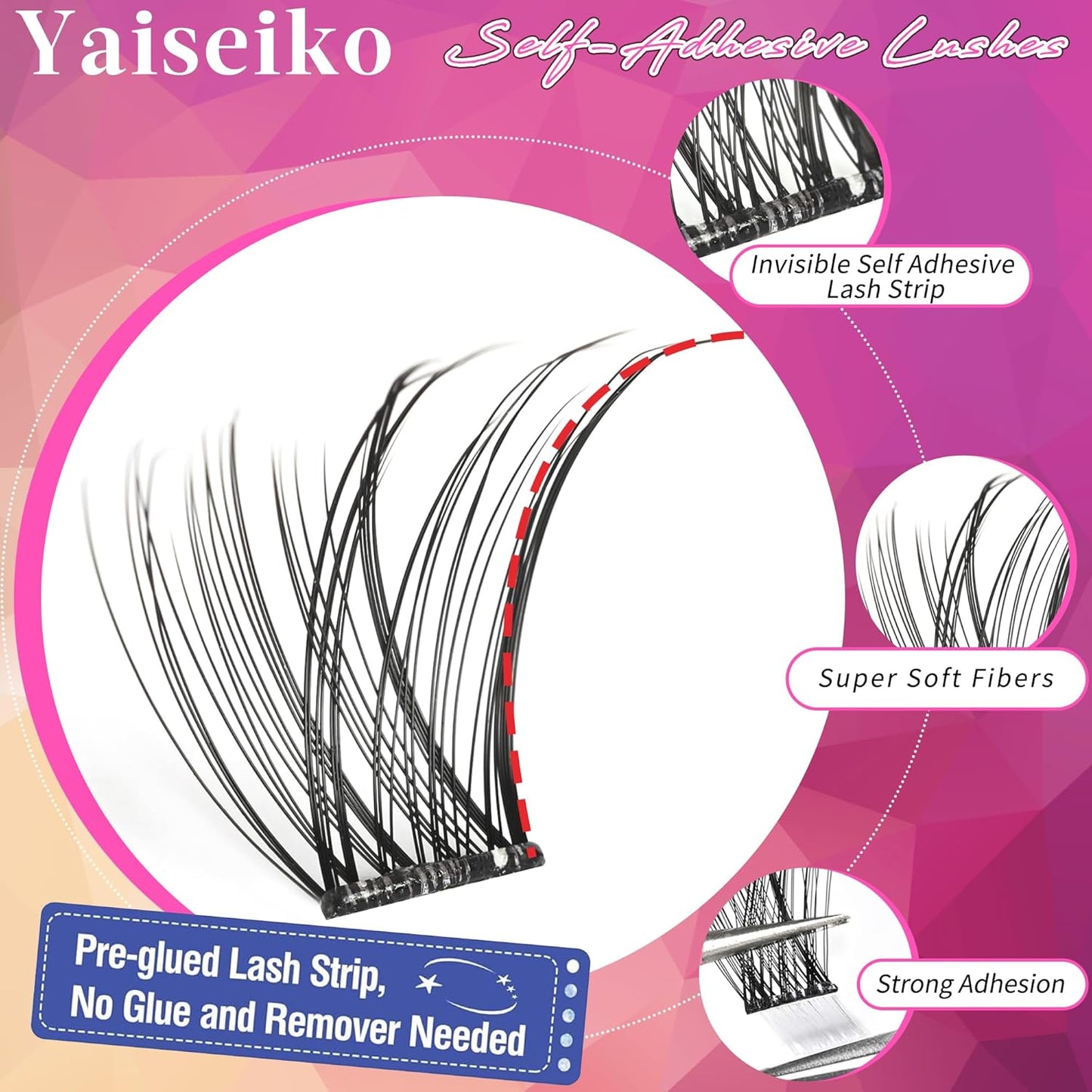 Self Adhesive Eyelashes Clusters Kit Lash Clusters DIY Eyelashes Pre Glued Lashes Extensions No Glue Needed lash Clusters D Curl Individual Lashes(A02,10-16mm,110Pcs)
