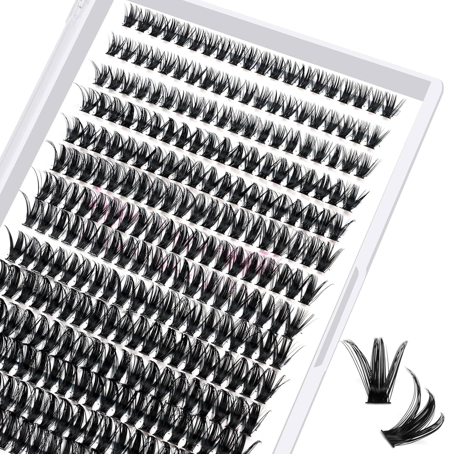 280 Pcs Individual Lashes 50D-C-0.07-10 Cluster Lashes C D Curl Wispy Lashes Bottom Lashes DIY Lashes At Home（50D-C-0.07-10）