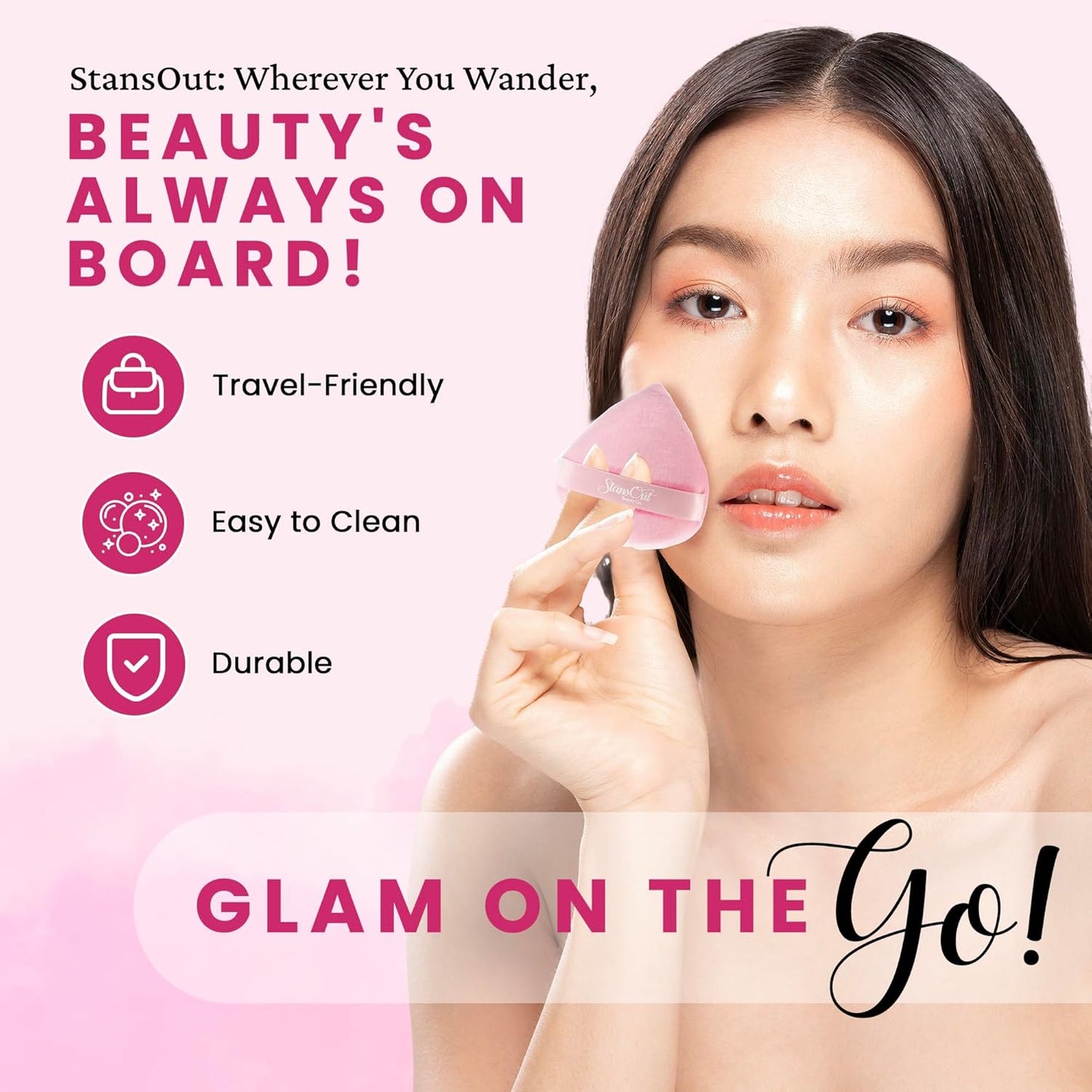 StansOut Beauty Velvet Makeup Puff Set (2-Pack) - Luxuriously Soft Powder Puffs for Seamless Face Makeup Application - Premium Quality - Perfect for Flawless On-the-Go Touch-Ups