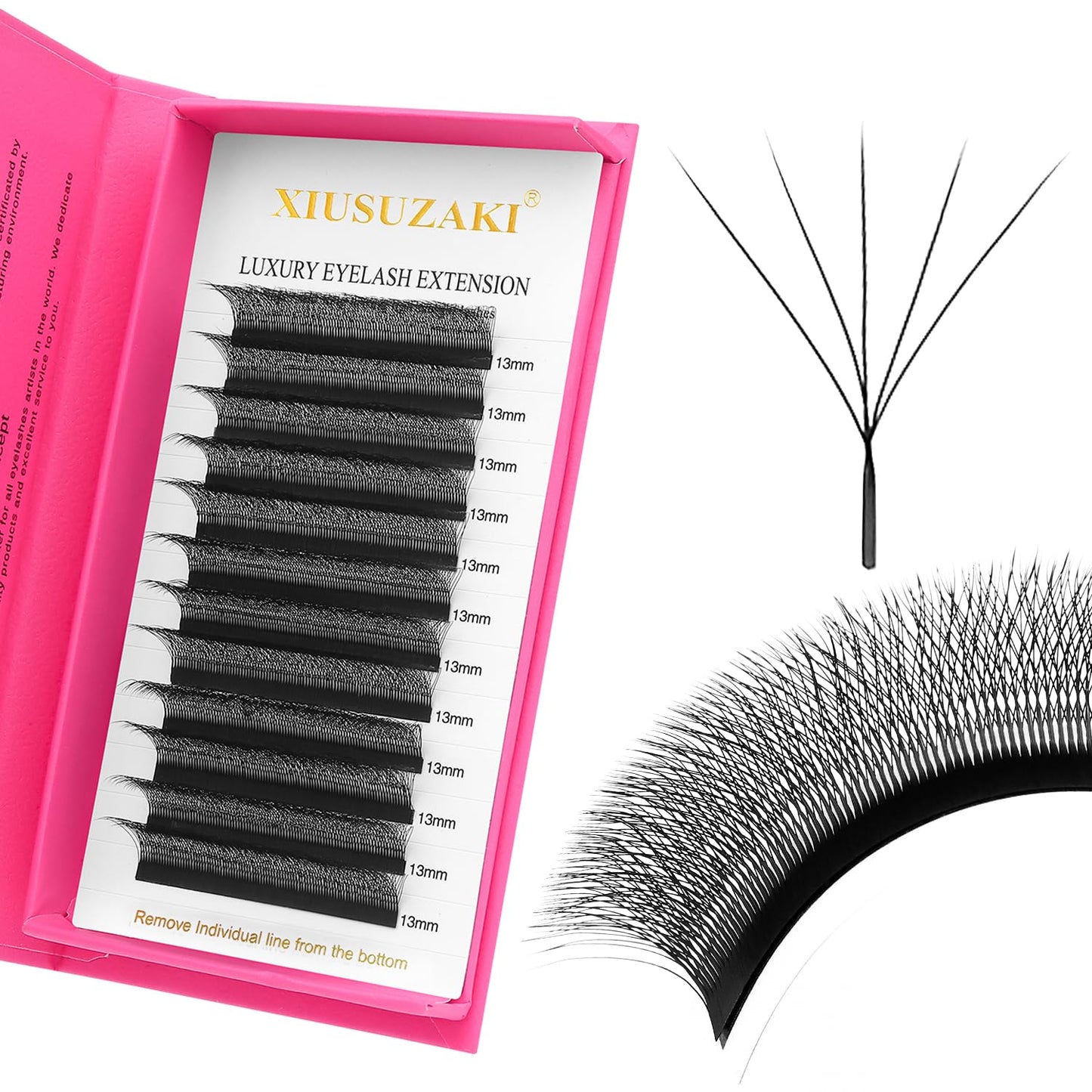 Lash Extensions 5D Eyelash Extensions W Lashes 0.07mm Thickness D Curl Lashes Mix 8-15mm Soft Lash Trays Volume Lash Extension Natural Matte black False Eyelashes Professional Use(W-5D-0.07-D,8-15mm)