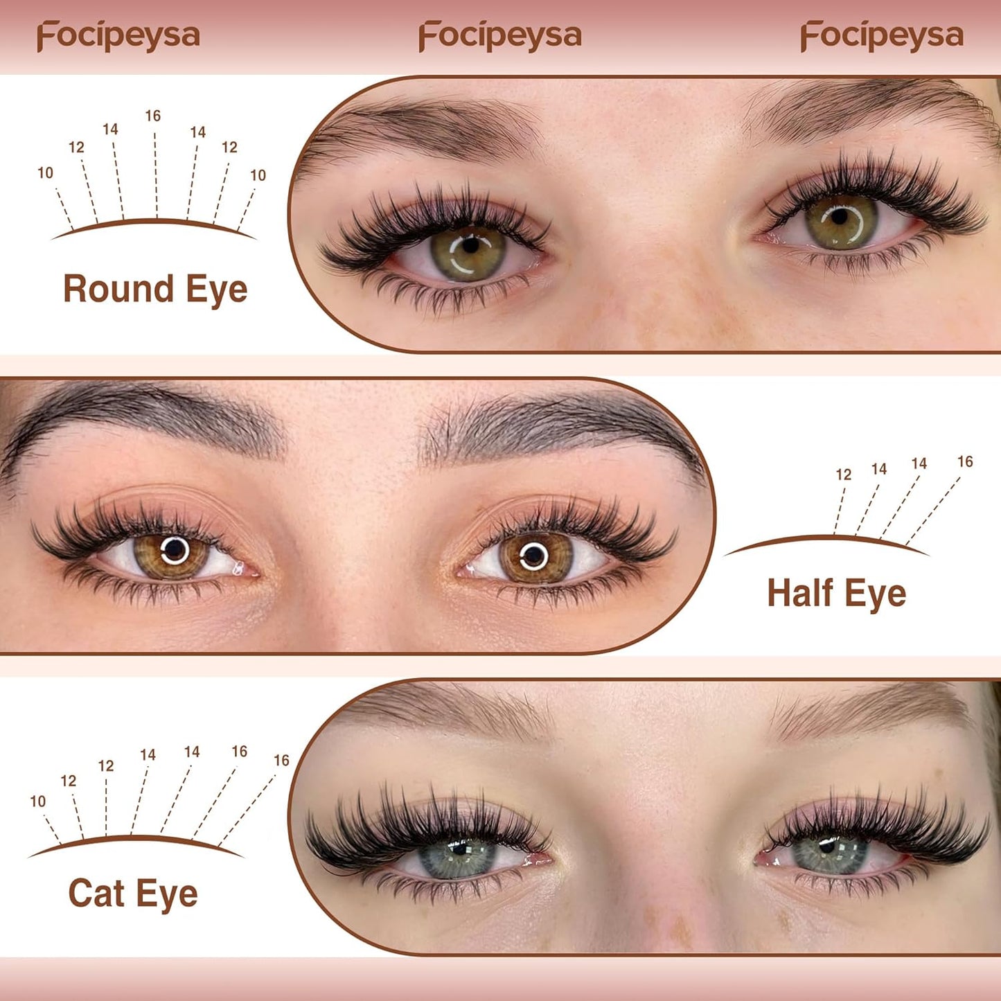 Focipeysa Wispy Lash Clusters Natural Eyelash Clusters Pestañas Postizas Naturales Spiky Manga Lash Extensions C Curly Individual Lashes 10-16mm with Bottom Lashes Clusters DIY Lash at Home