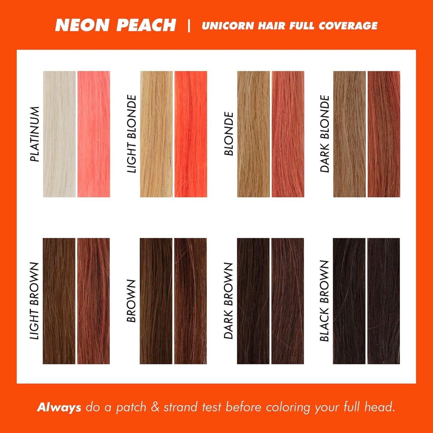 Lime Crime Full Coverage Unicorn Hair Dye, Neon Peach - Damage-Free Semi-Permanent Hair Color Conditions & Moisturizes - Temporary Hair Tint Kit Has A Sugary Citrus Vanilla Scent - Vegan