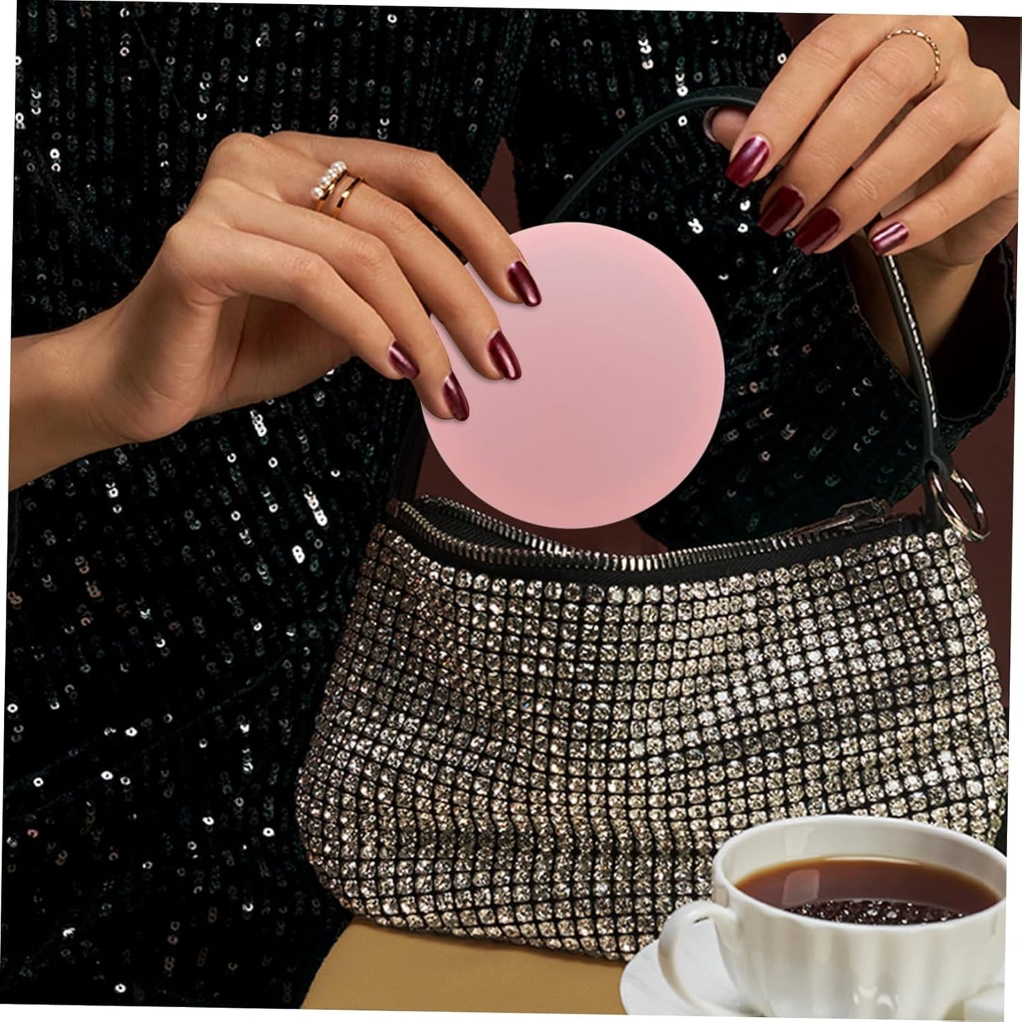 Compact Case Makeup 2pcs Empty Cushion Compact Body Container with Elastic Mesh