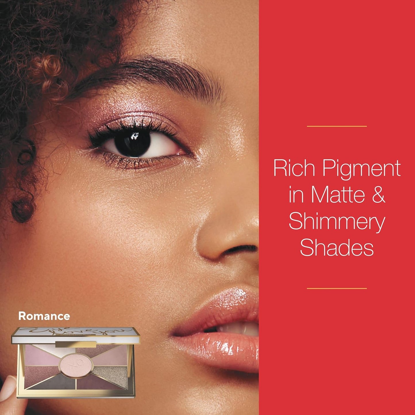 Mirabella Eye Love You Neutral Shimmer Eyeshadow Palette - Makeup Palette w/Ultra Pigmented Pressed Powders, Creamy Matte & Shimmer Pink Eyeshadow Shades - Romance