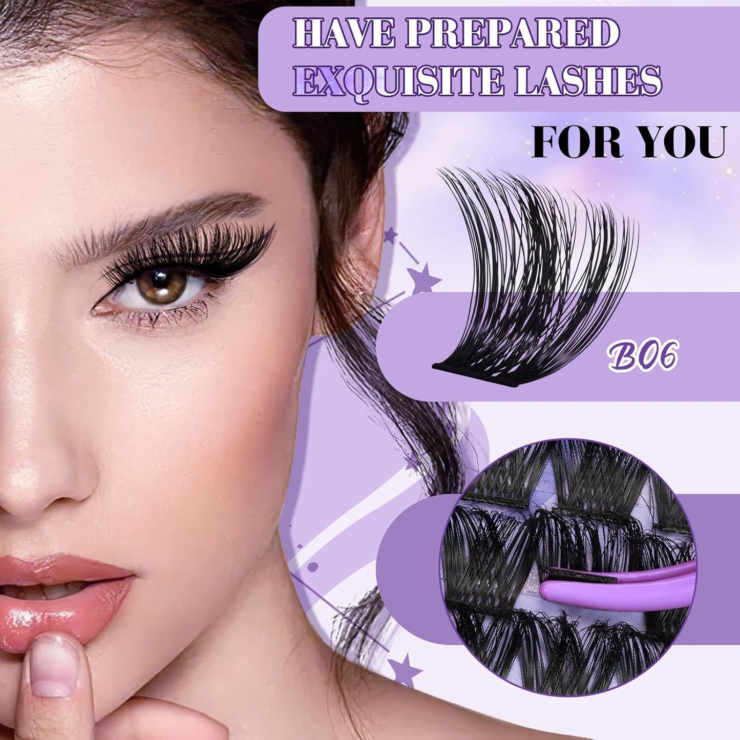 B&Q Lash Clusters 156PCS Lash Clusters Kit B05 DIY Lash Extension Kit Eyelash Extension Kit 8-18mm Lashes Clusters with Lash Bond & Seal Lash Applicator Tool for Self Use (Kit,B05)