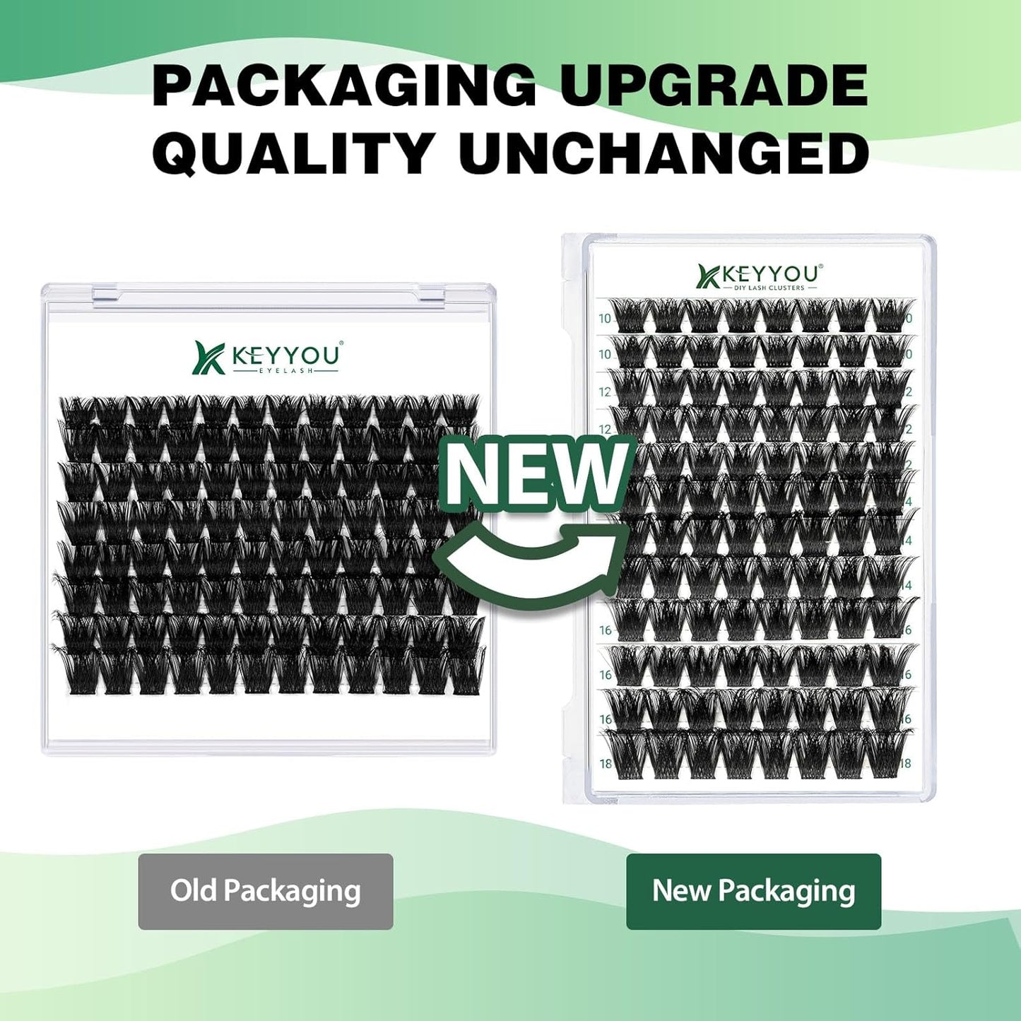 Lash Clusters 96pcs Individual Lashes Y02 D Curl 18mm Cluster Lashes KEYYOU Volume Wispy Lash Extension Soft&Comfortable Easy DIY at Home(Y02 D-18mm)