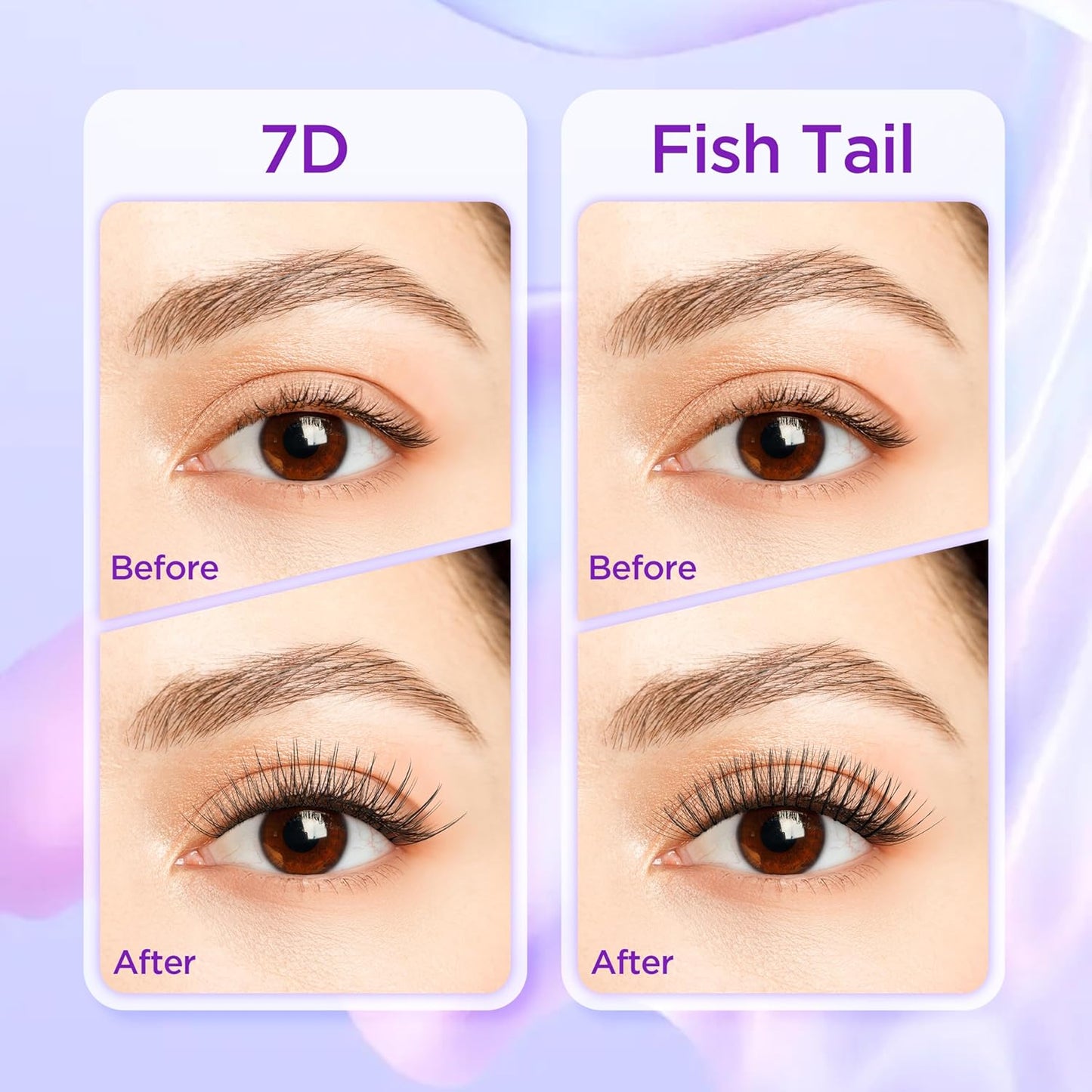 Lash Extension Kit DIY Lash Clusters Kit Eyelash Extensions Individual Lashes Extensions with (Lash Bond,Tweezers,424Pcs, 7D+30D,0.07D, 5-16mm)