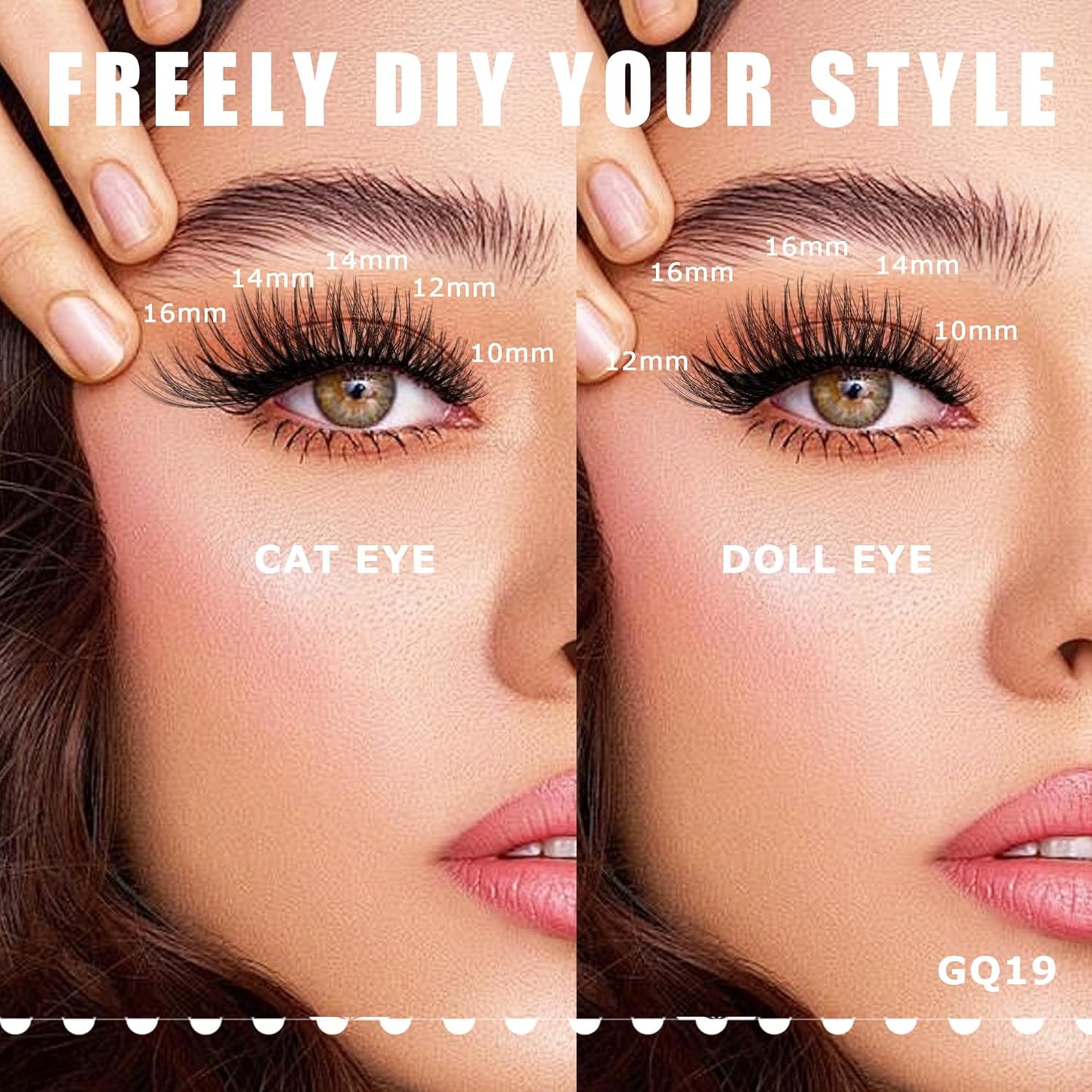 GAQQI Lash Clusters, Individual Lashes D Curl, DIY Lash Extension 14mm False Eyelash Clusters 120 PCS, Natural & Wispy Cluster Lash Wisps (GQ19, D Curl,14mm)