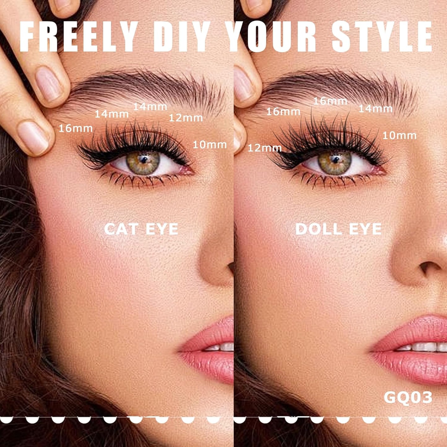 GAQQI Lash Clusters, Eyelash Clusters 120PCS C Curl Individual Lashes, Wispy Cluster Eyelash Extension 10-16mm Mixed Length, Natural Looking Cluster Lashes （GQ03, C Curl, 10-16mm)