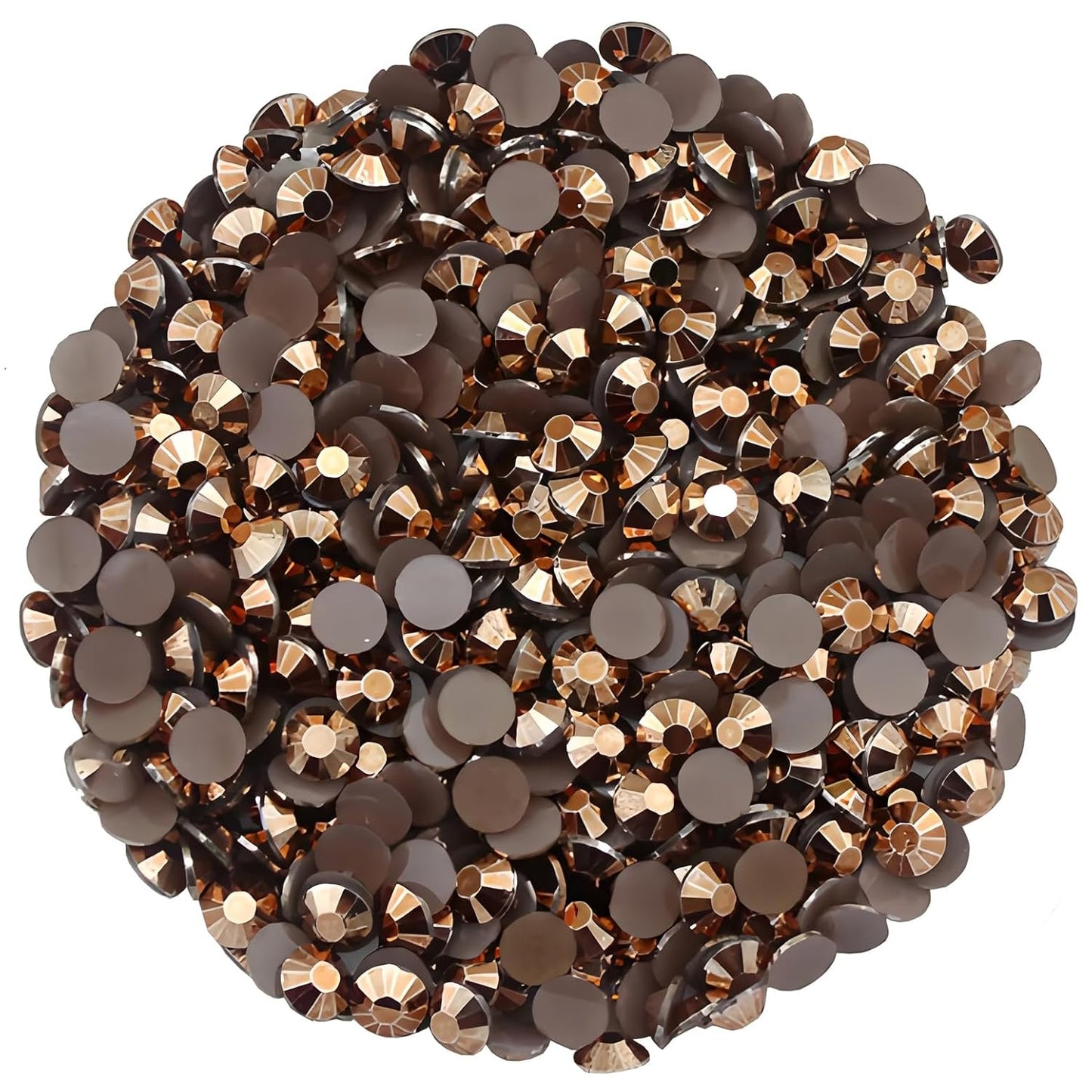 1440 Pcs SS20 5mm Flatback Rhinestones for Nails Art Crafts Glitter Round Shine Gems AB Crystals DIY Clothes Shoes （Bronze AB）