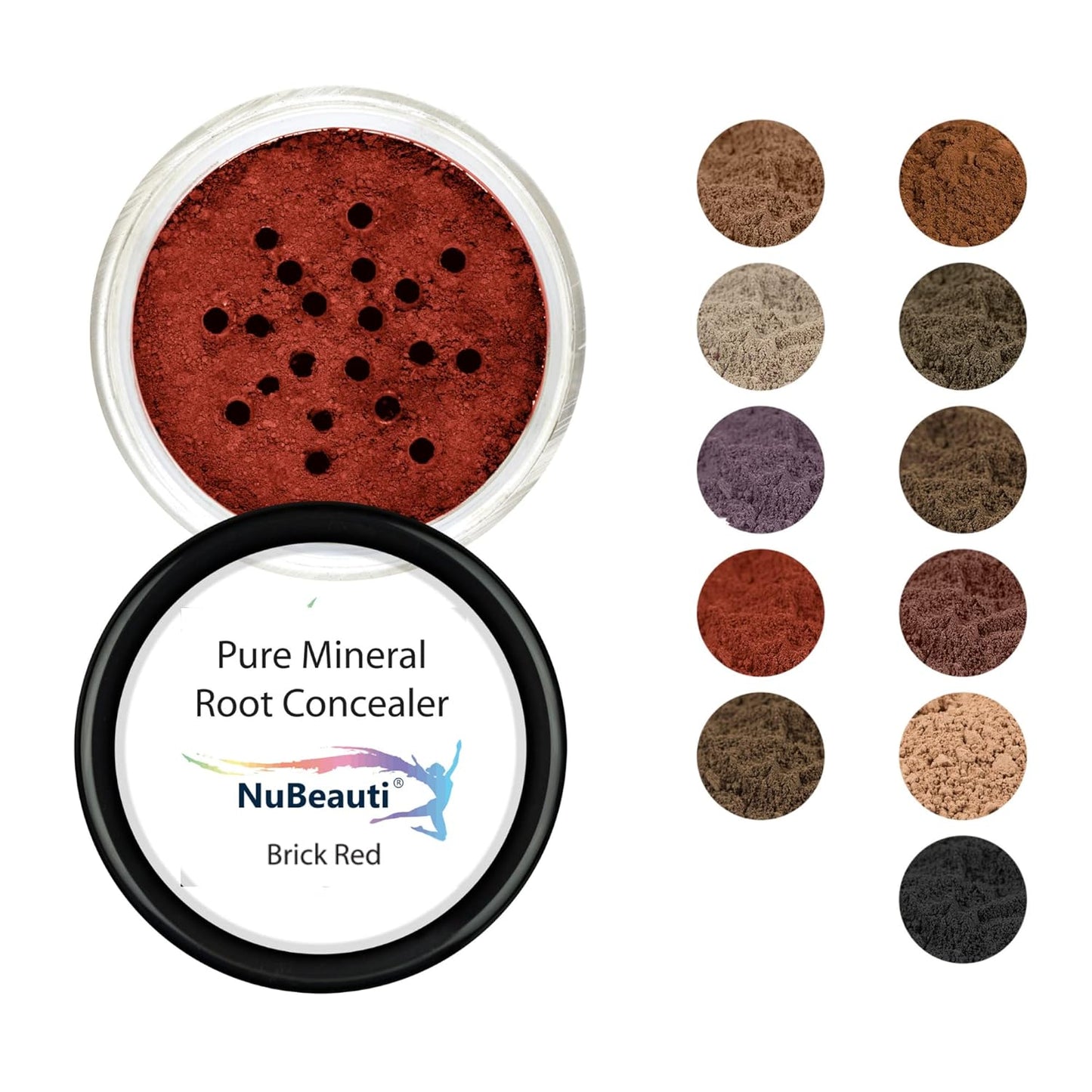 Root Touch Up Powder - 11 True-to-Nature Shades - Zero Fragrance, Talc or Parabens - Hairline Concealer by NuBeauti (Without Brush, Brick Red)