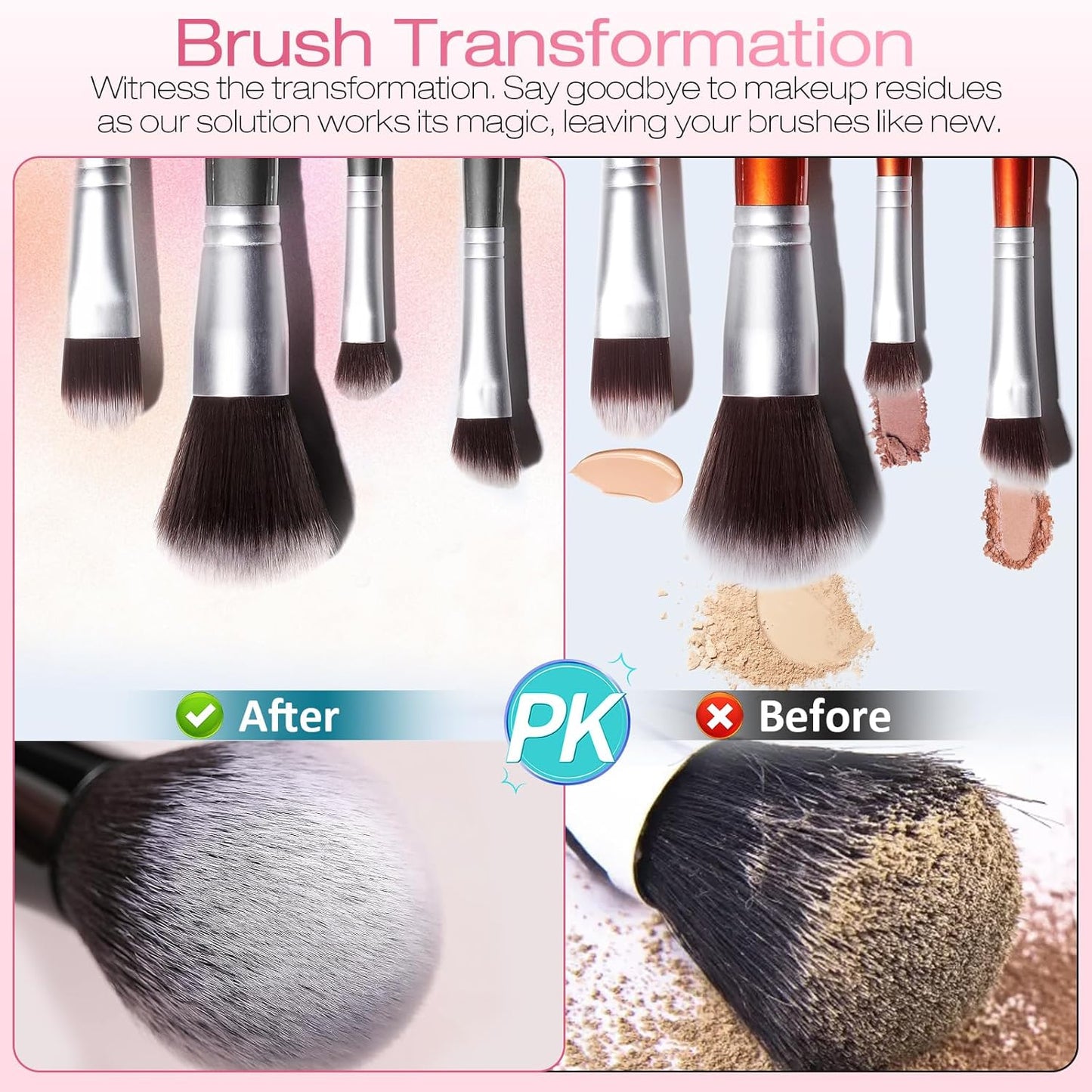 Norate Makeup Brush Cleaner, Make Up Brush Cleaner Solution + Makeup Brush Cleansing Pad, Brush Cleaner Mat for Brushes, Deep Clean Shampoo, Gentle Formula Cruelty Free, 2 Piece Set