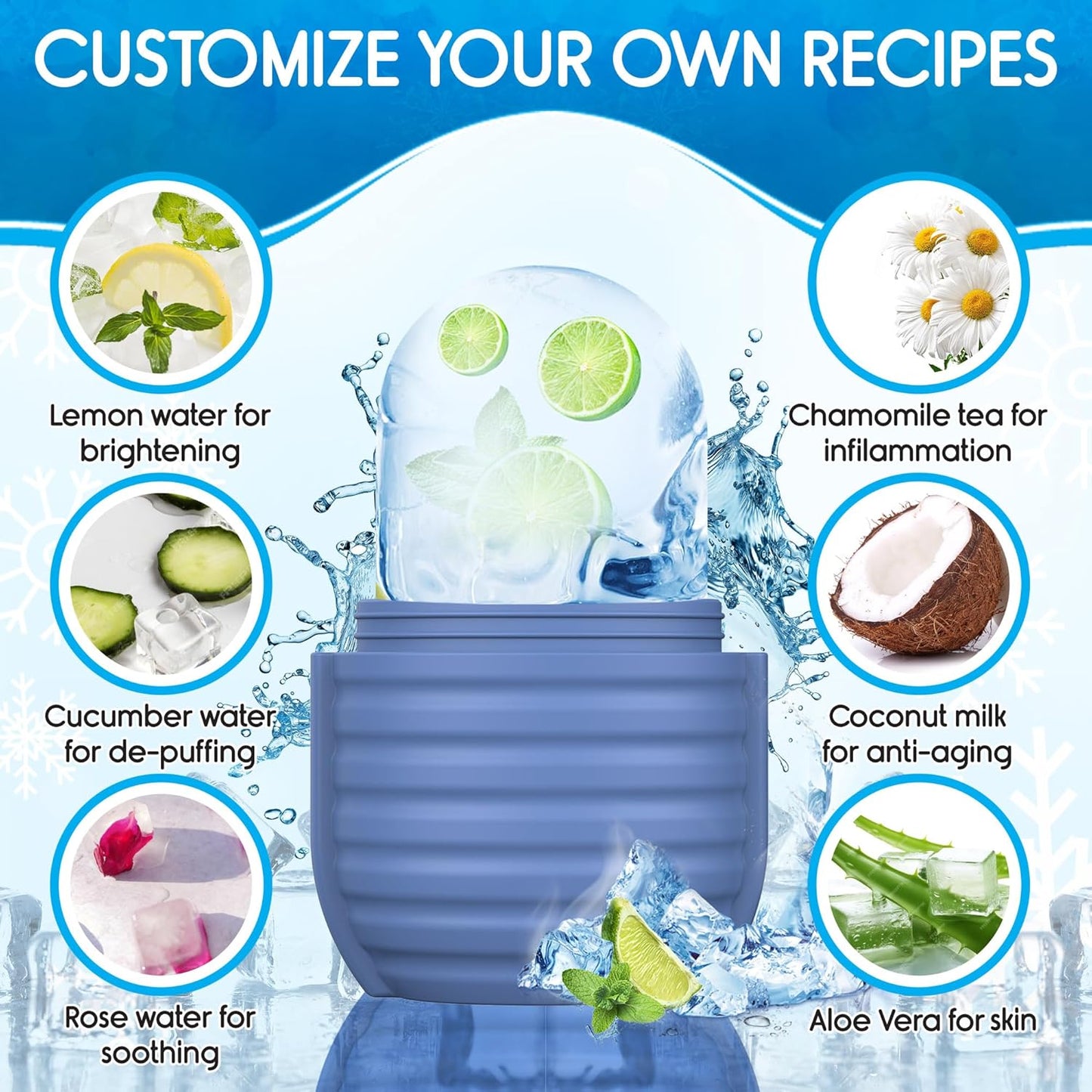 1Pcs Ice Roller for Face, Ice Face Roller, Reusable Silicone Ice Mold for Face, Facial Beauty Ice Roller Skin Care Tools for Shrink Pores Anti Wrinkle Reduce Puffiness (Green)