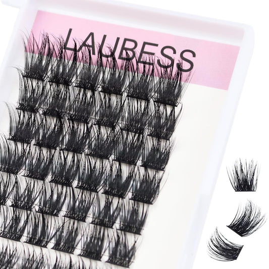 Cluster Lashes 72 Individual Lashes D Curl Lash Clusters Volume Eyelash Clusters DIY Lash Extension Kit Fluffy Cluster Eyelash Extensions (03-0.07D, 12mm)