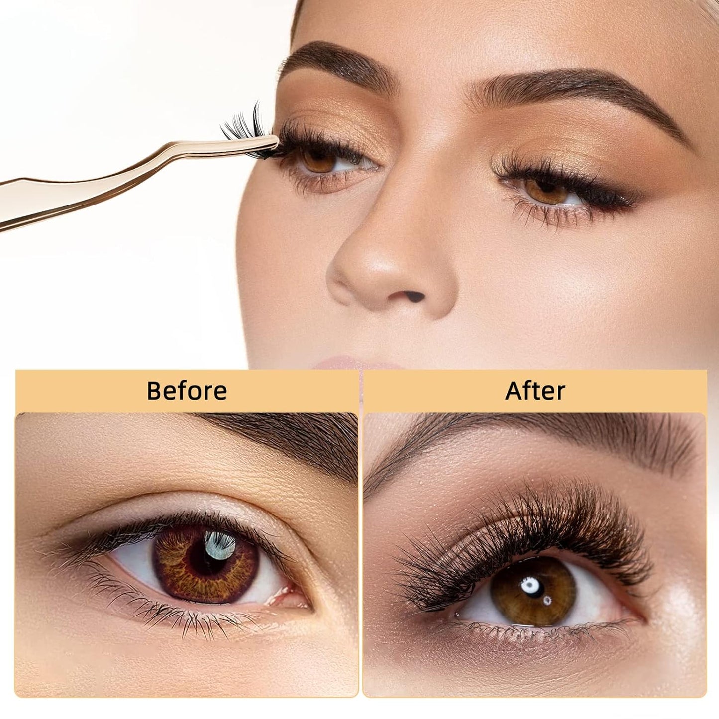 QUEWEL Cluster Lashes 240Pcs Individual Lashes 50D 0.07 D Curl Mix8-14mm Lash Extensions Clusters Lashes Soft&Natural False Eyelashes Individual DIY Eyelash Extension at Home(50D 0.07D mix-8-14)