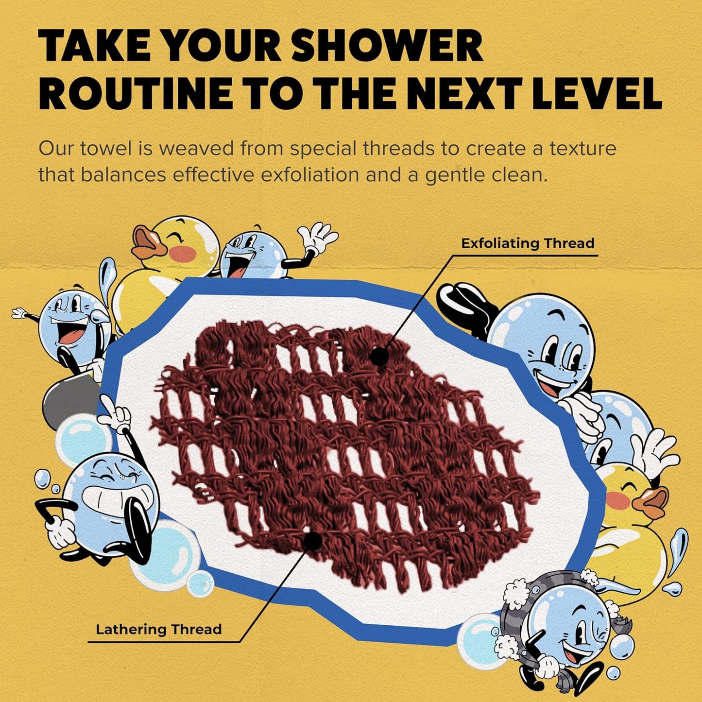 GOSHI Exfoliating Shower Towel - Rip-Resistant Exfoliating Washcloth for All Skin Types - Brick Red - Made in Japan