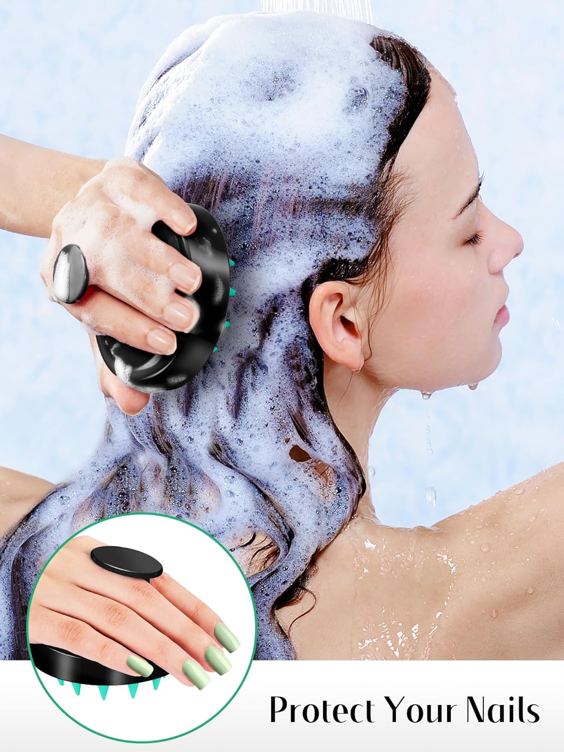 HEETA Scalp Massager Hair Growth 2-Pack, Soft Silicone Scalp Scrubber Shampoo Brush for Exfoliation Dandruff Removal Head Massage Stress Relax, Wet & Dry Use for Women Men Thick Thin Curly Hair Care