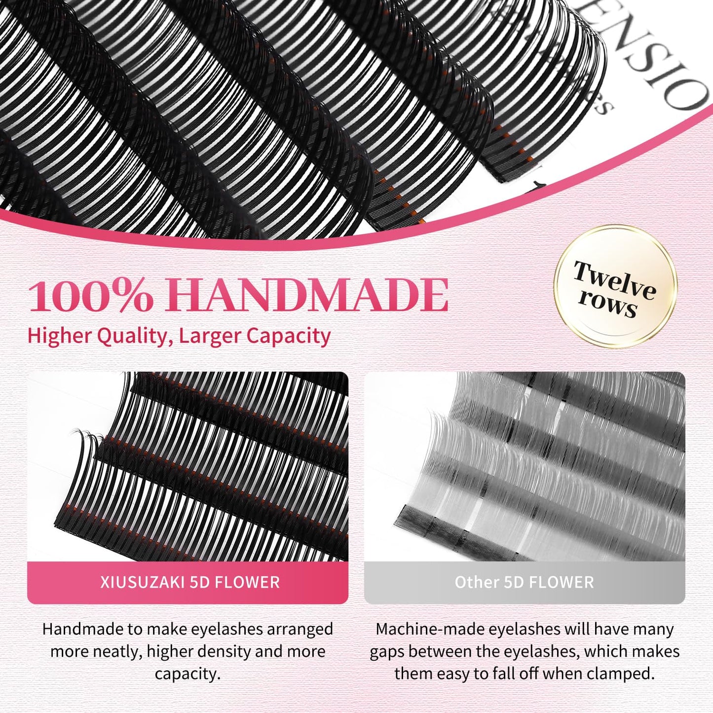 5D Flower Lash Extensions Spikes Lashes 0.07 Matte Black C Curl Lashes 15mm Volume Eyelash Extension Lash Trays Professional Use(5D Flower,0.07-C,15mm)