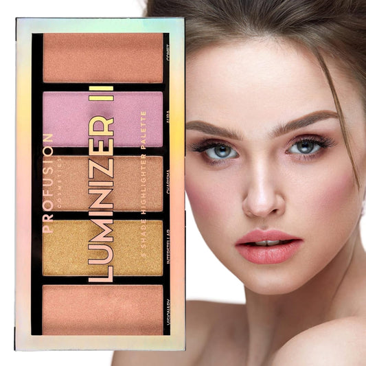 Profusion Cosmetics 5 pc Luminizer Makeup Palette for Mesmerizing Look, Raise Your Makeup Routine with Premium Beauty Kit and Get Flawless Look