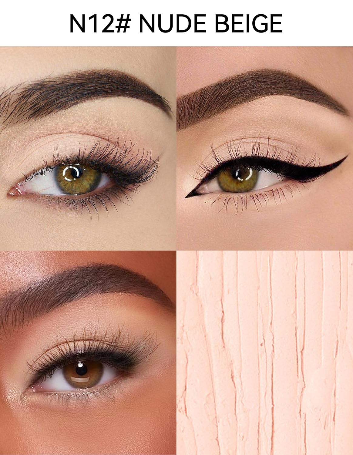 Erinde Waterproof Cream Eyeshadow Stick, Matte Nude Eye Shadow Sticks, Longwear Blendable High Pigmented, Neutral Eye Shadow Sticks Matte for Older Eyes, Smokey Eyeshadow Pencil Crayon, Nude beige